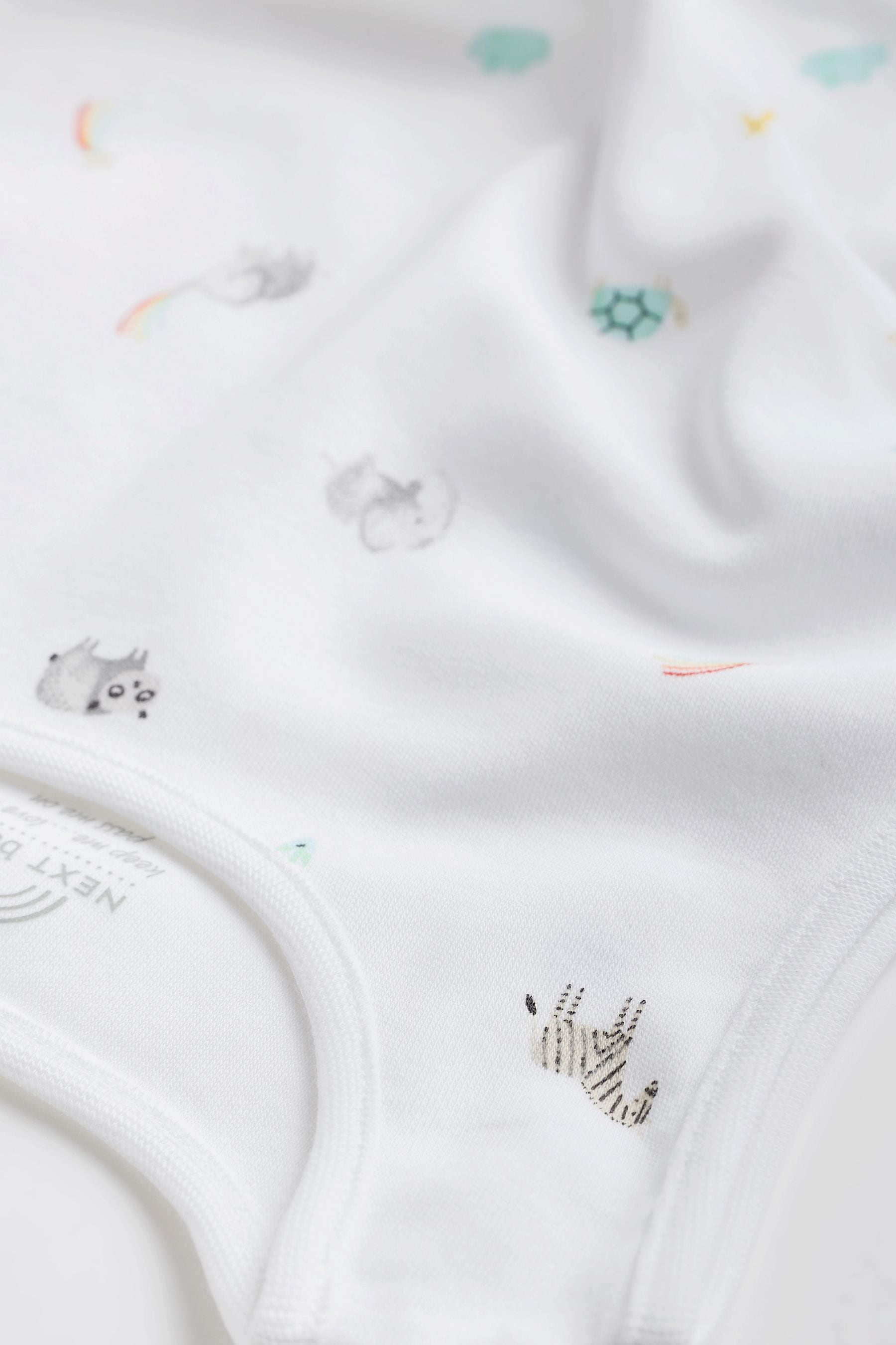 White Bright Animal 4 Pack 4 Pack Baby Vest Bodysuits