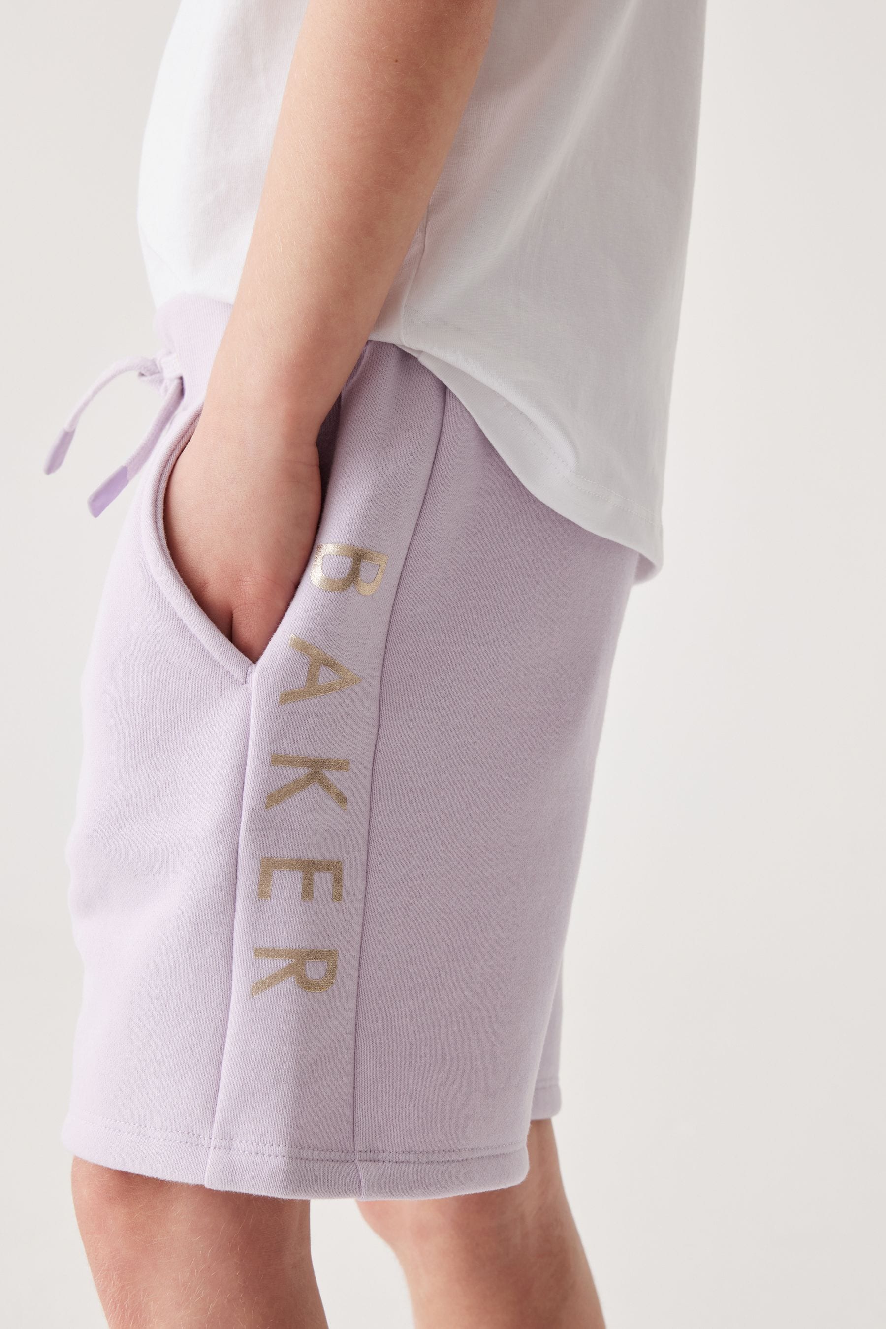 Baker by Ted Baker Lilac Purple Frilled T-Shirt and Short Set