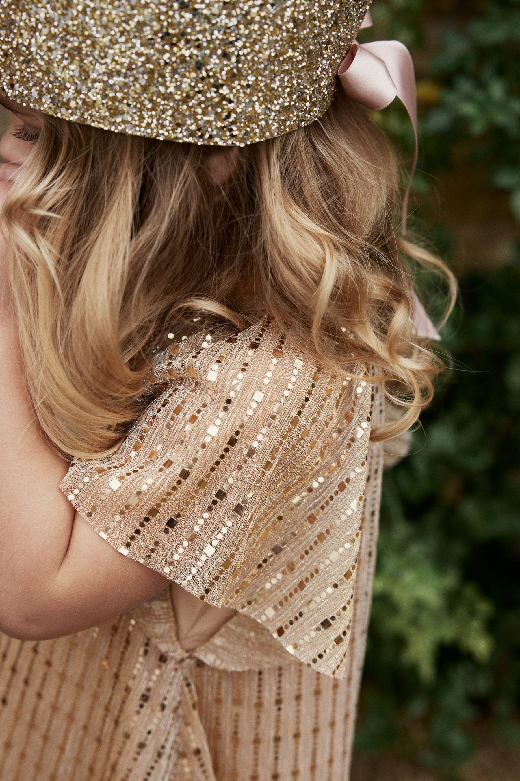 Gold Sequin Party Angel Sleeve Dress (3mths-10yrs)