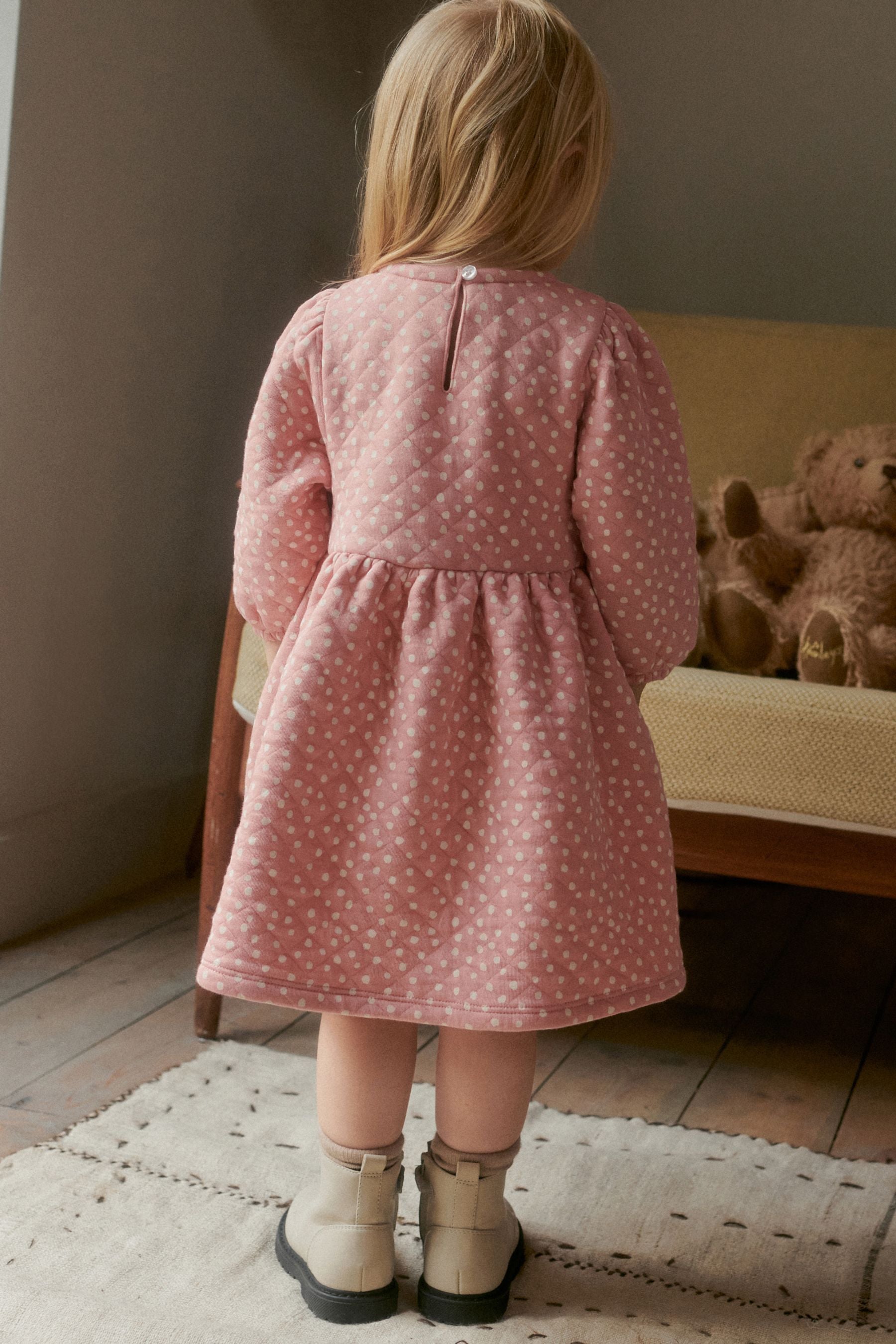 Pink Quilted Sweat Dress (3mths-7yrs)