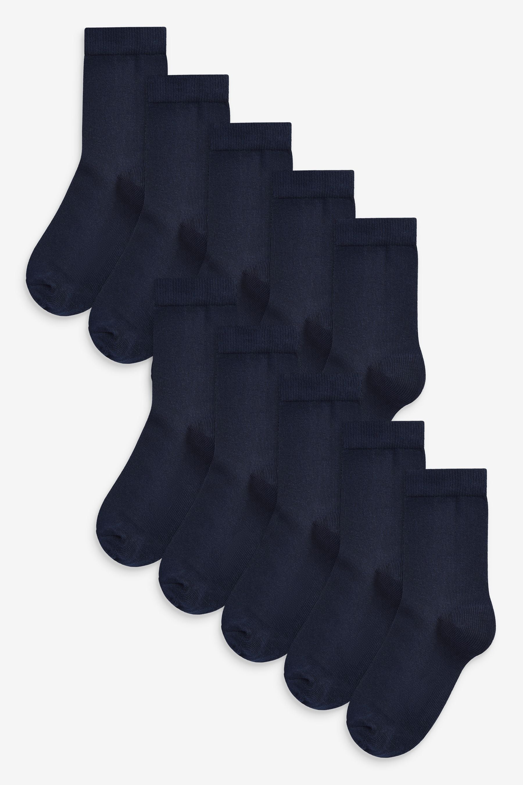 Navy Blue 10 Pack Cotton Rich Socks