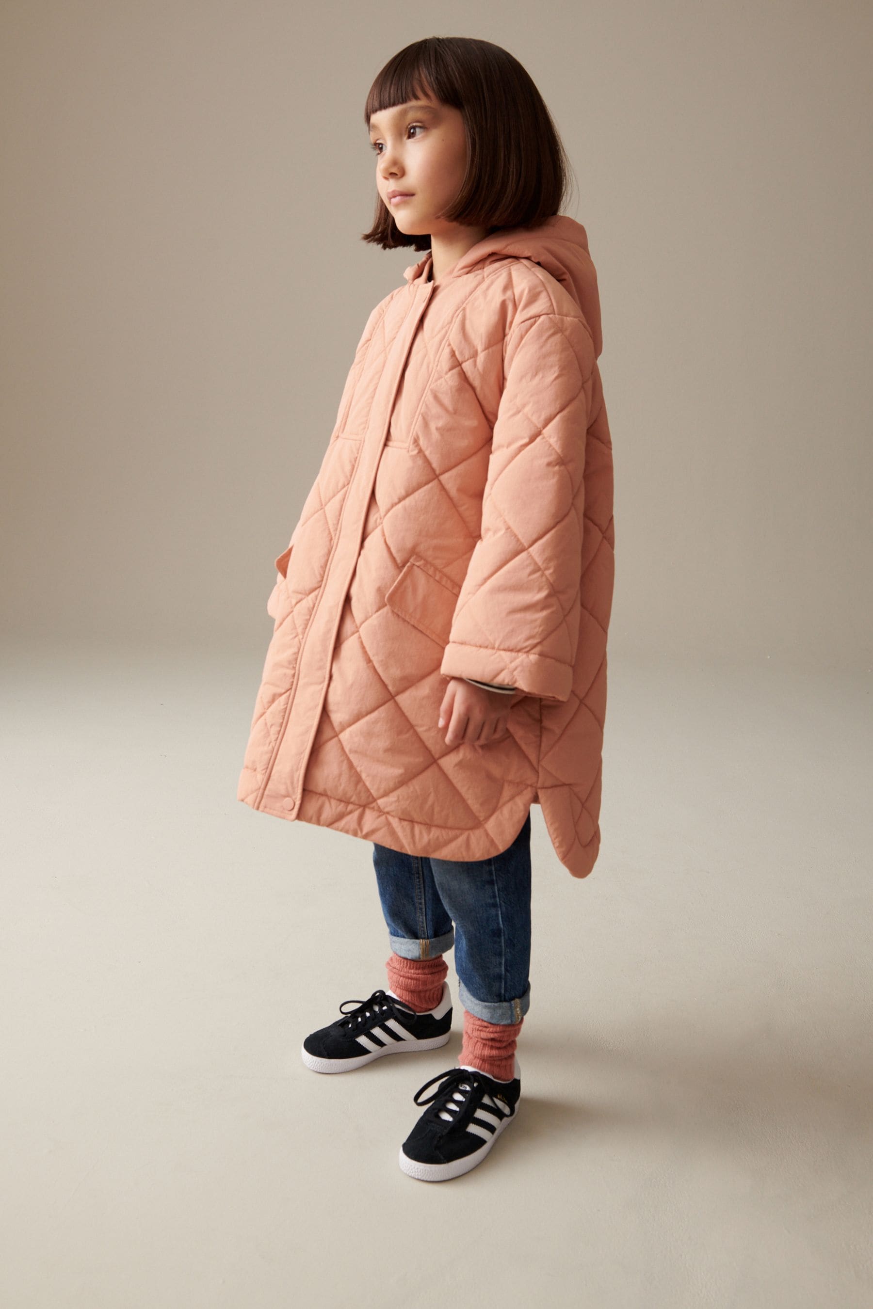 Peach Pink Shower Resistant Padded Coat (3-16yrs)