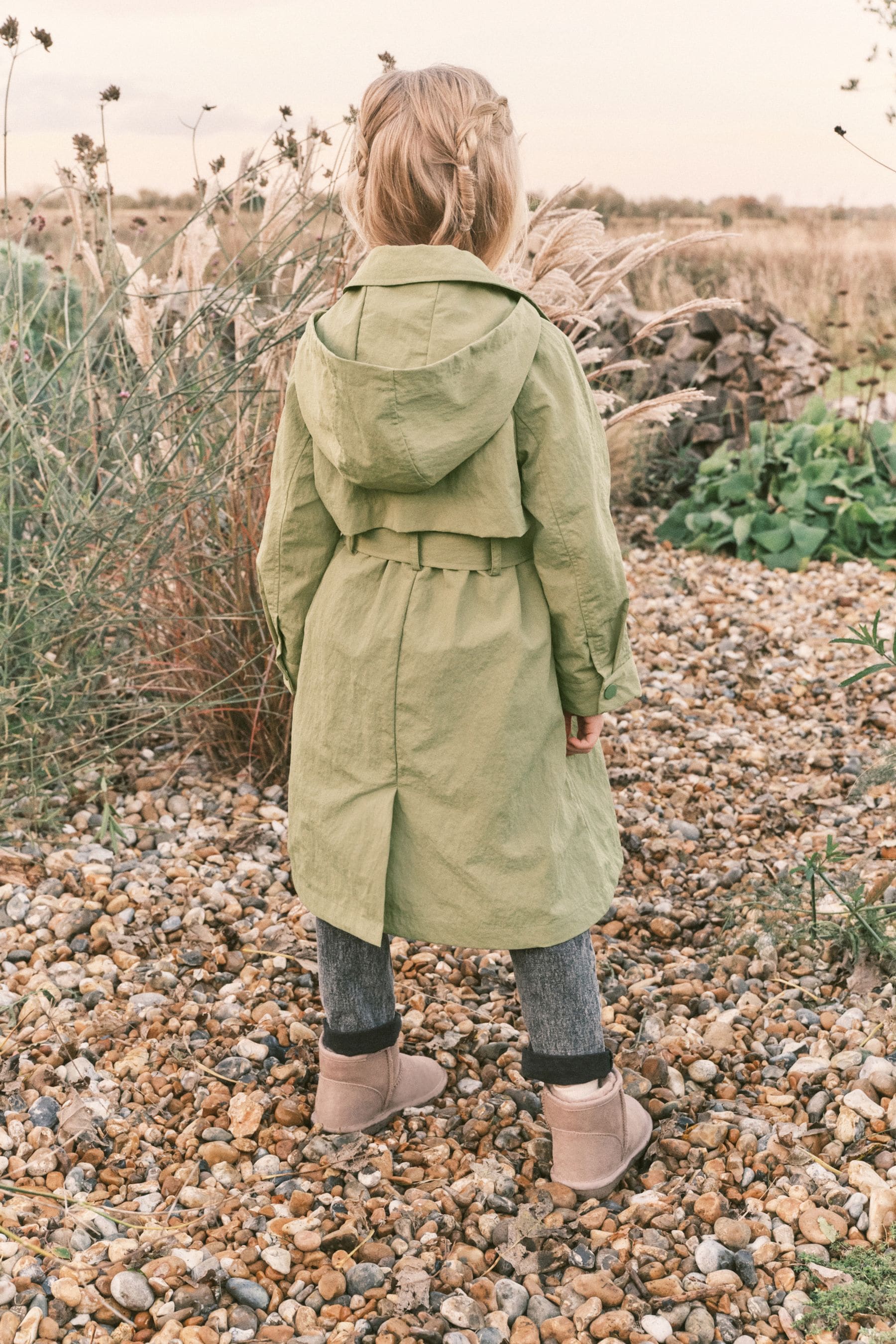 Khaki Green Shower Resistant Trench Coat (3-16yrs)