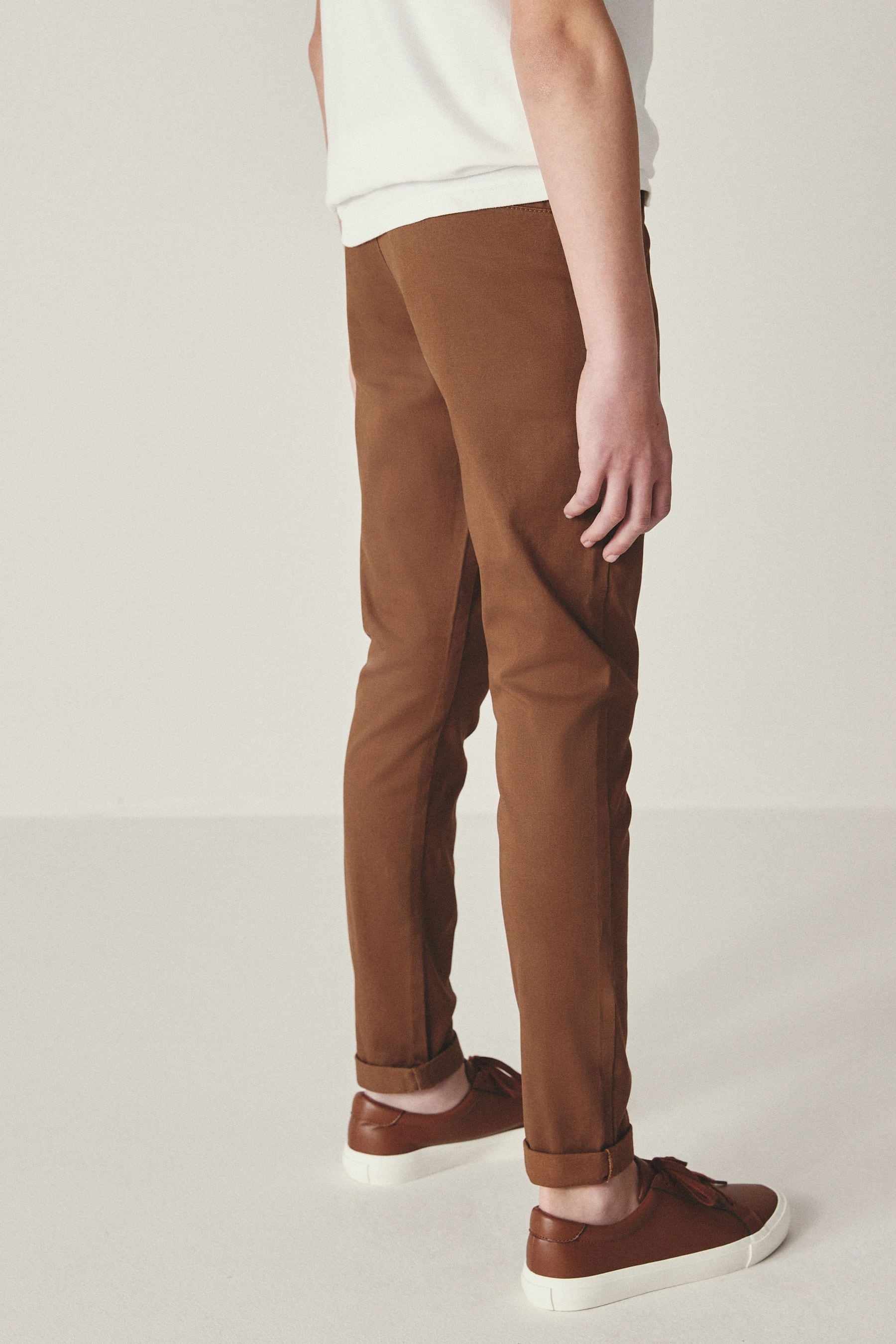 Ginger/Tan Brown Skinny Fit Stretch Chino Trousers (3-17yrs)