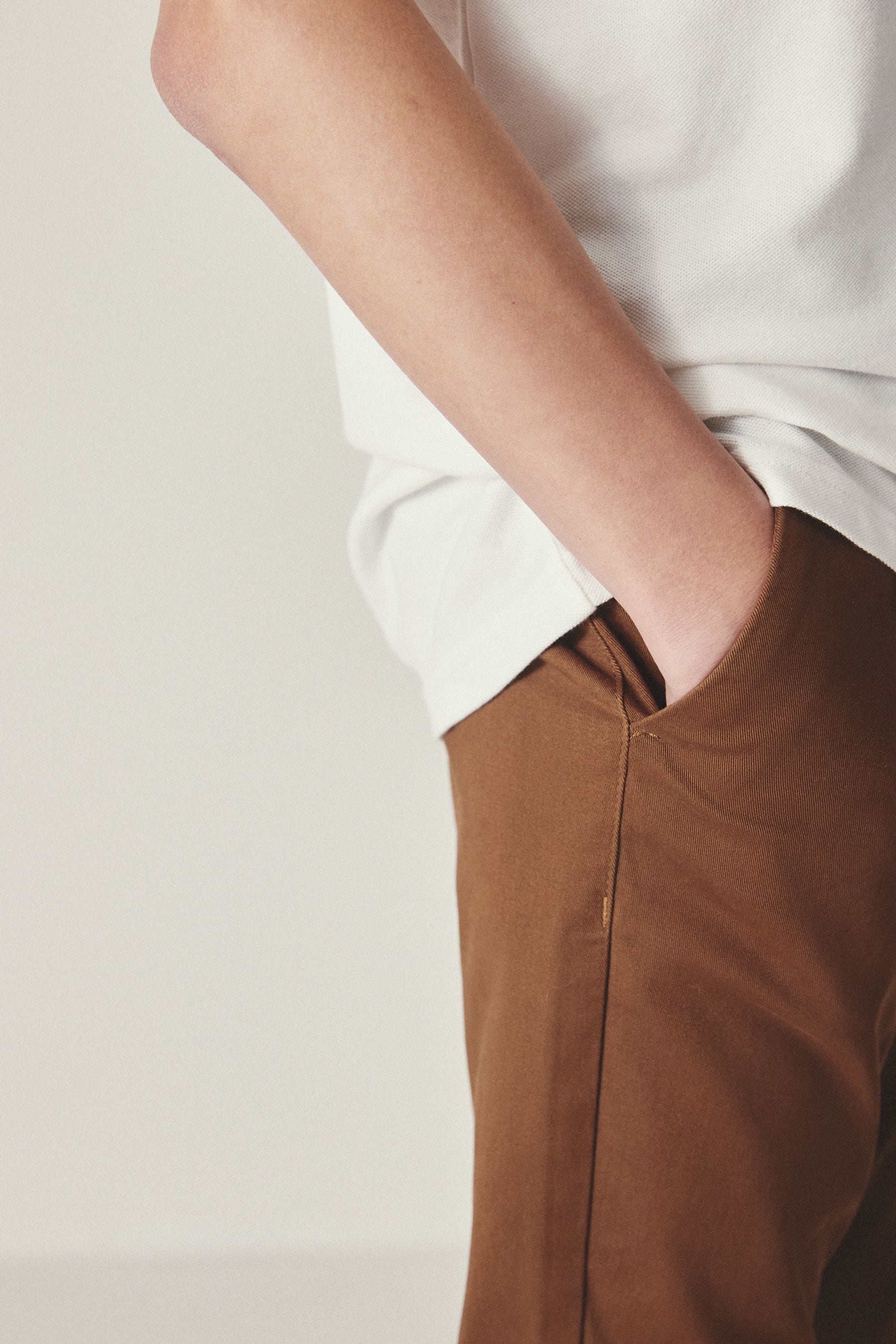 Ginger/Tan Brown Skinny Fit Stretch Chino Trousers (3-17yrs)