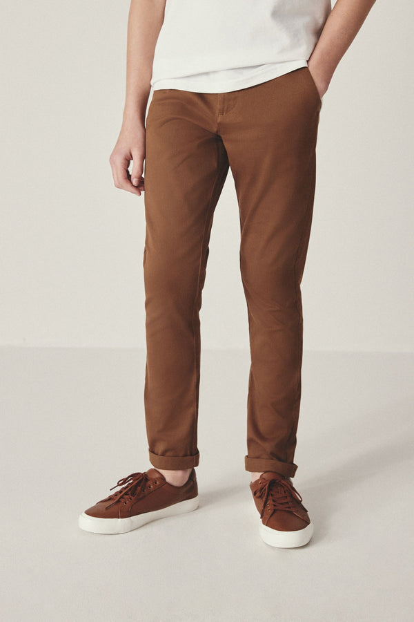 Ginger/Tan Brown Skinny Fit Stretch Chino Trousers (3-17yrs)