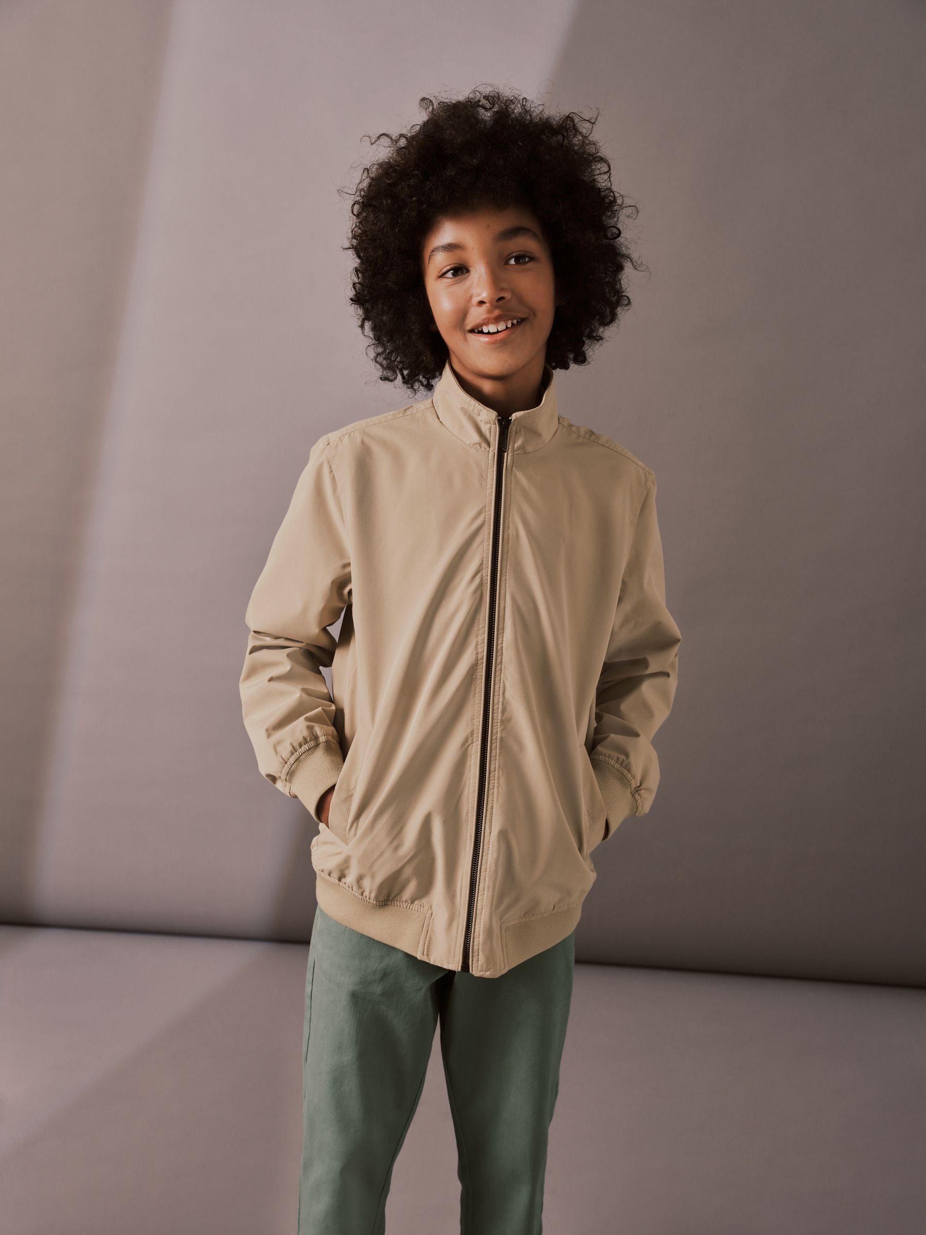 Stone Cream Lightweight Smart Harrington Jacket (3mths-16yrs)