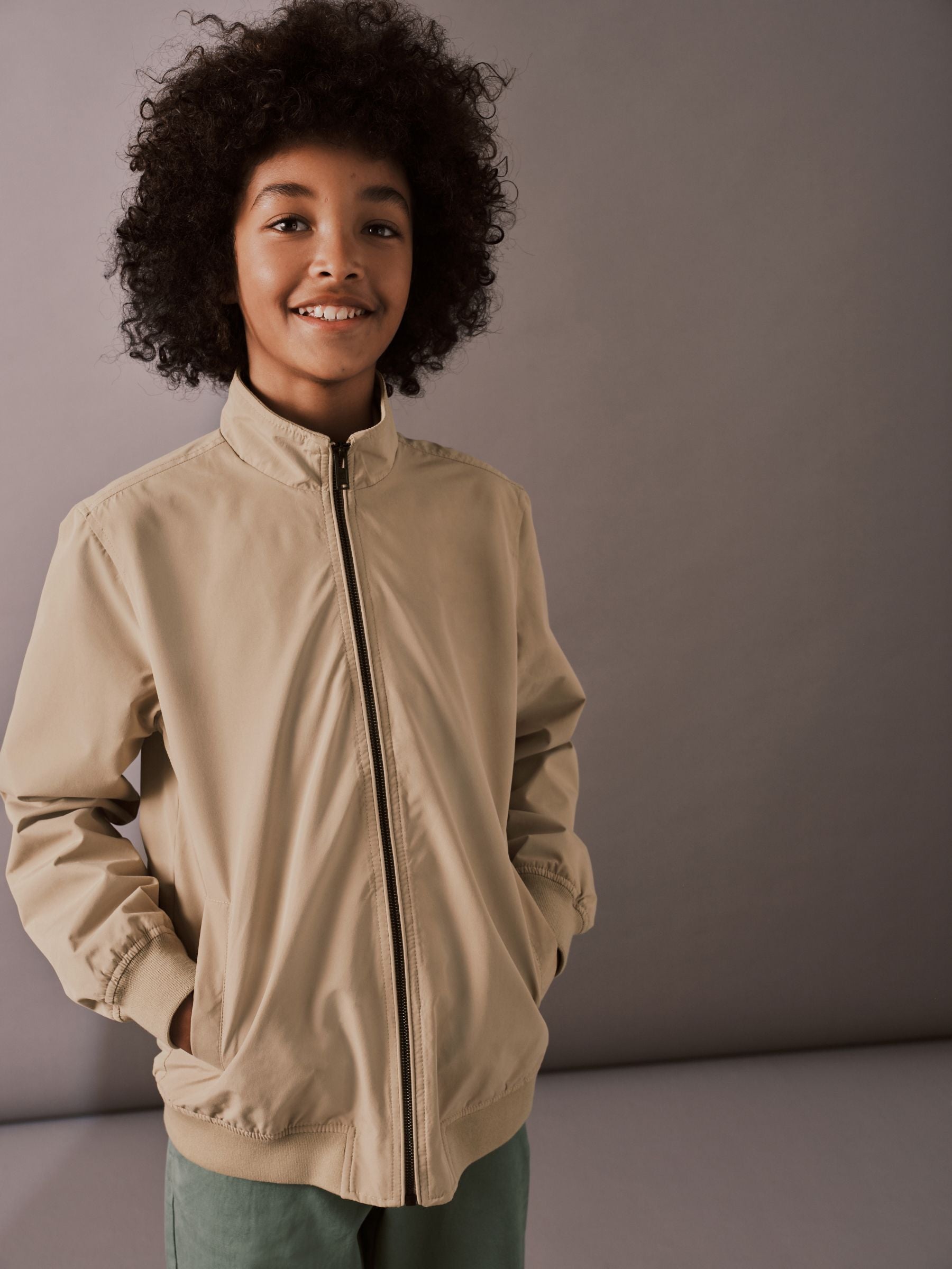 Stone Cream Lightweight Smart Harrington Jacket (3mths-16yrs)