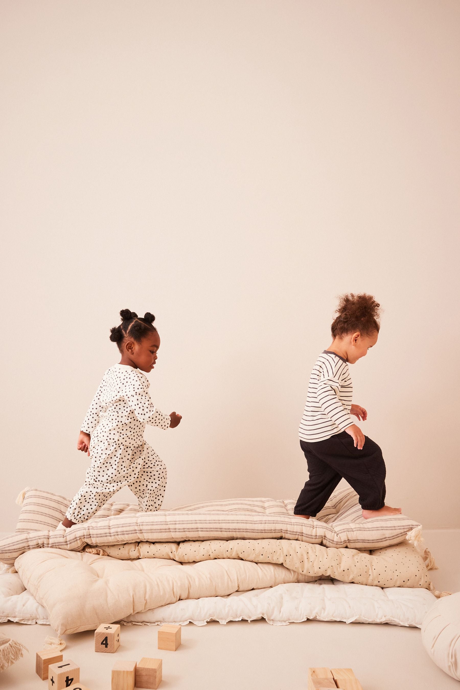 Monochrome Quilted Jogger Pyjamas 2 Pack (9mths-8yrs)