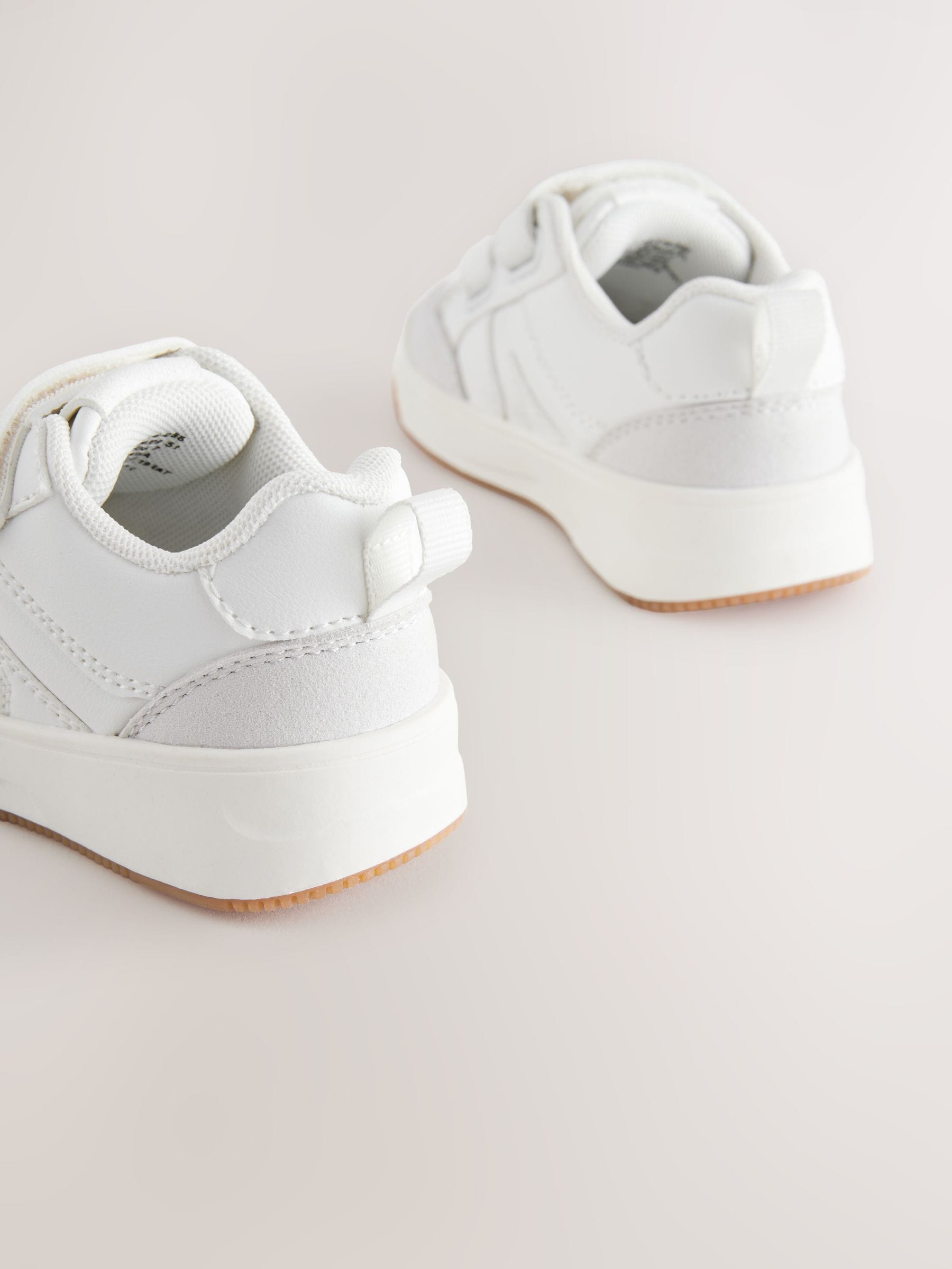 White Wide Fit (G) Touch Fastening Two Strap Trainers