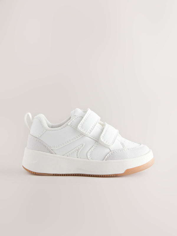 White Standard Fit (F) Touch Fastening Two Strap Trainers