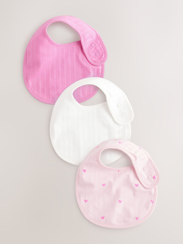 Pink Baby Bibs 3 Pack