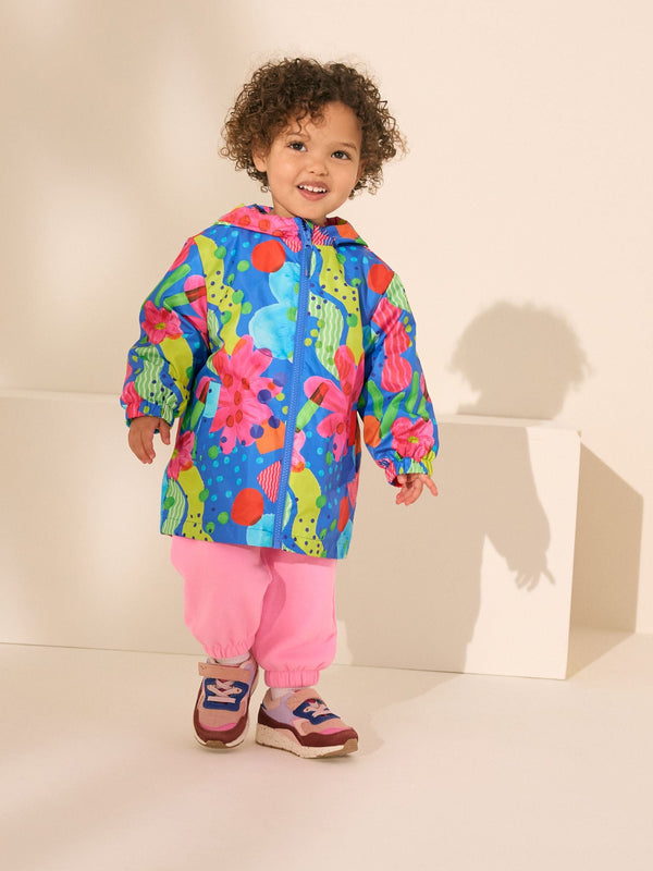 Cobalt Blue Shower Resistant Printed Cagoule Jacket (3mths-7yrs)