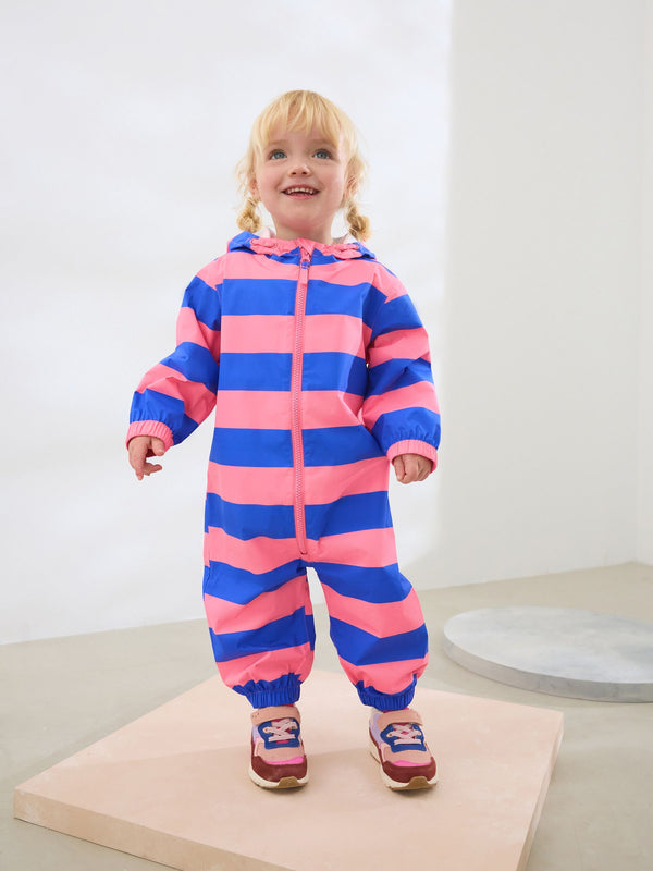 Cobalt Blue Waterproof Hooded Printed Puddlesuit (3mths-7yrs)