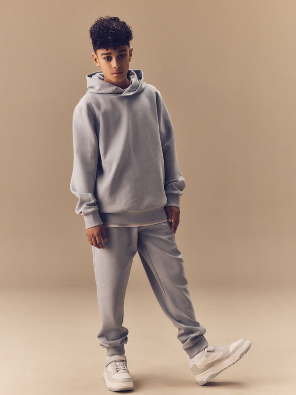 Grey Smart Popper Neck Hoodie and Joggers Set (3-16yrs)