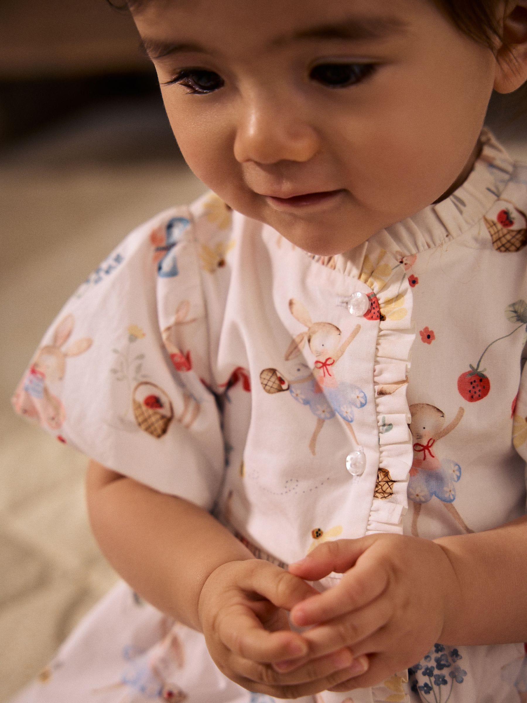 White/Pink Fairy Baby Woven Dress and Bloomer Knickers Set (0mths-2yrs)