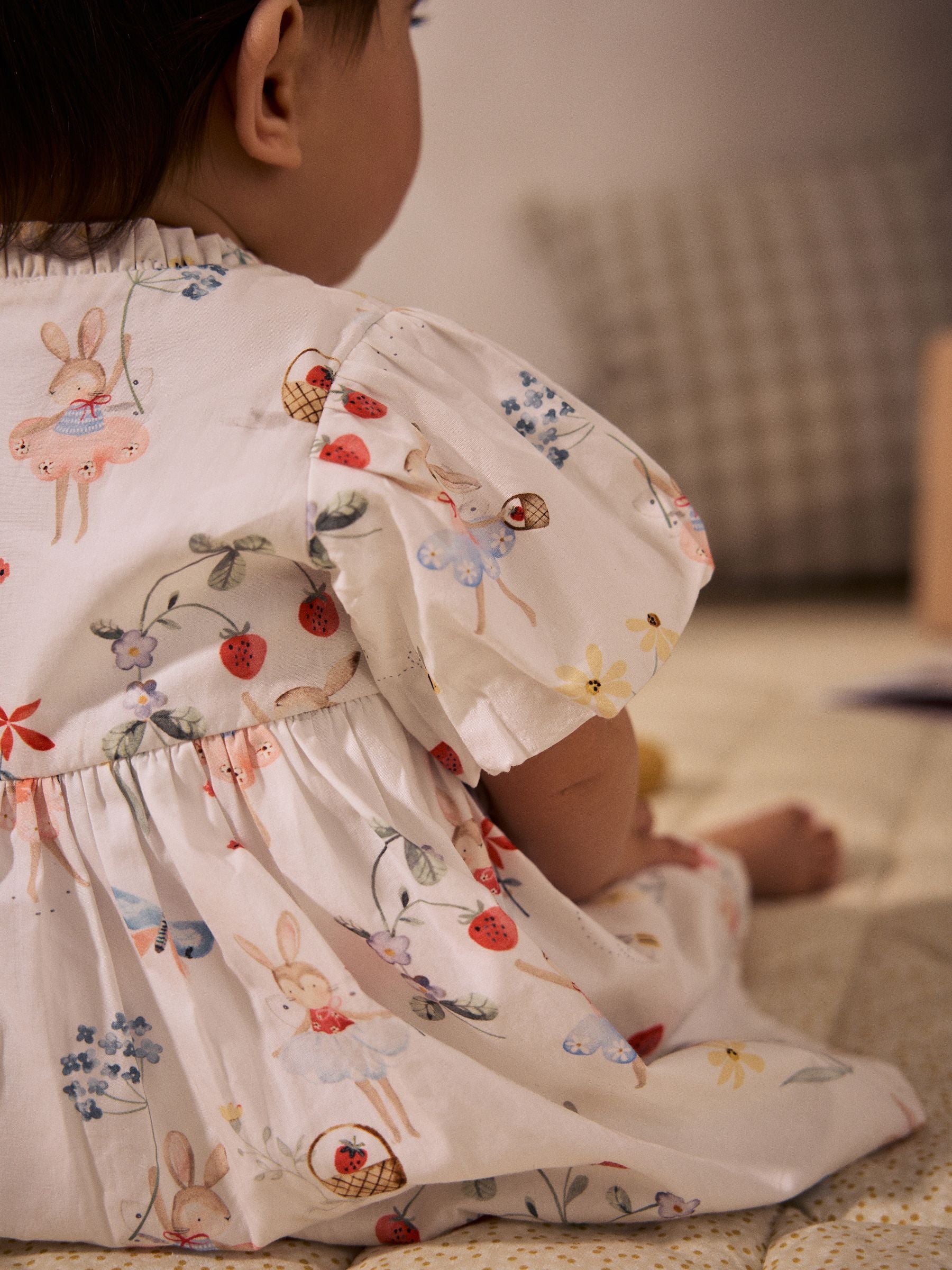 White/Pink Fairy Baby Woven Dress and Bloomer Knickers Set (0mths-2yrs)