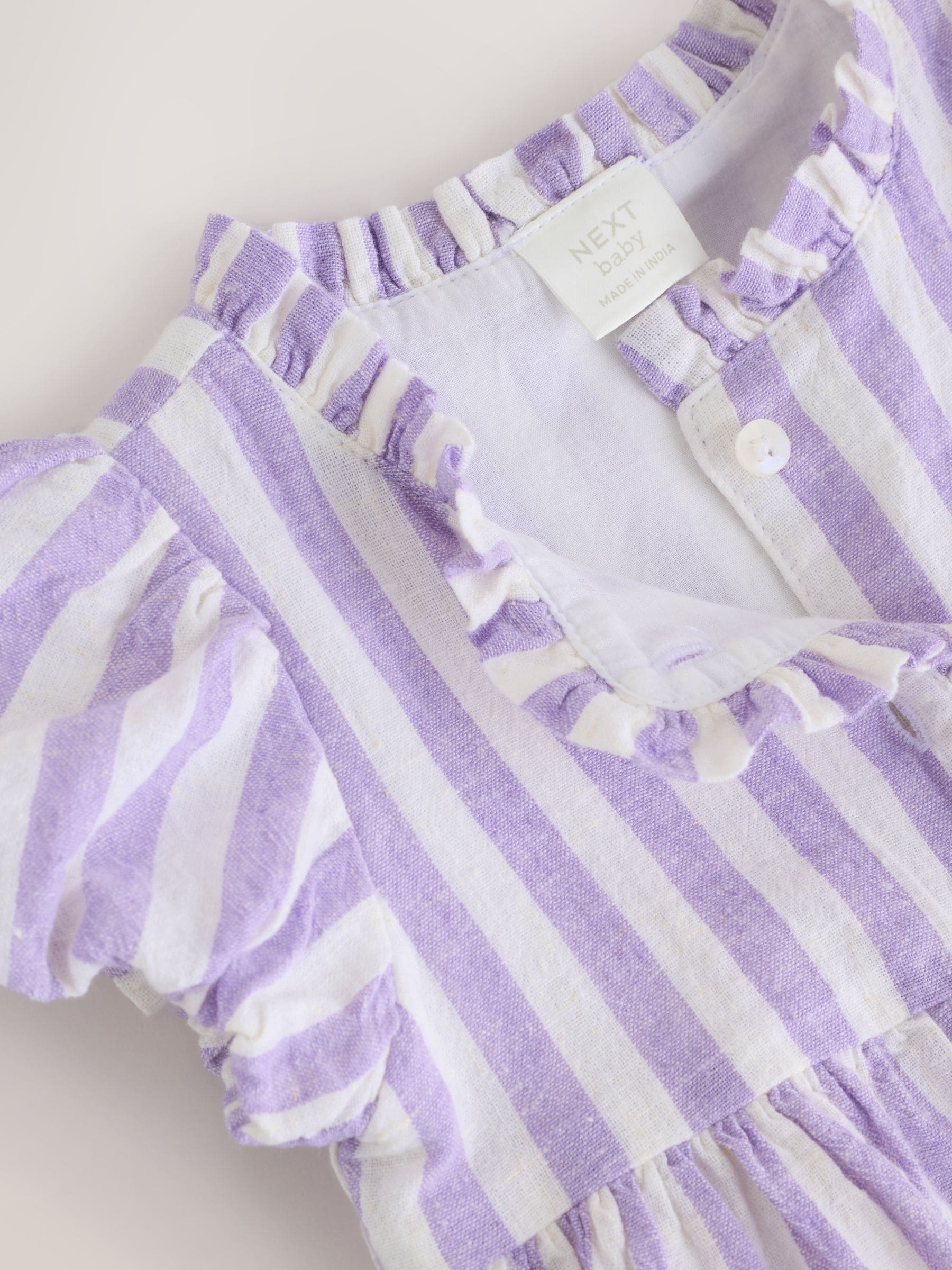 Lilac Purple/ White Stripe Baby Woven Dress and Bloomer Knickers Set (0mths-2yrs)