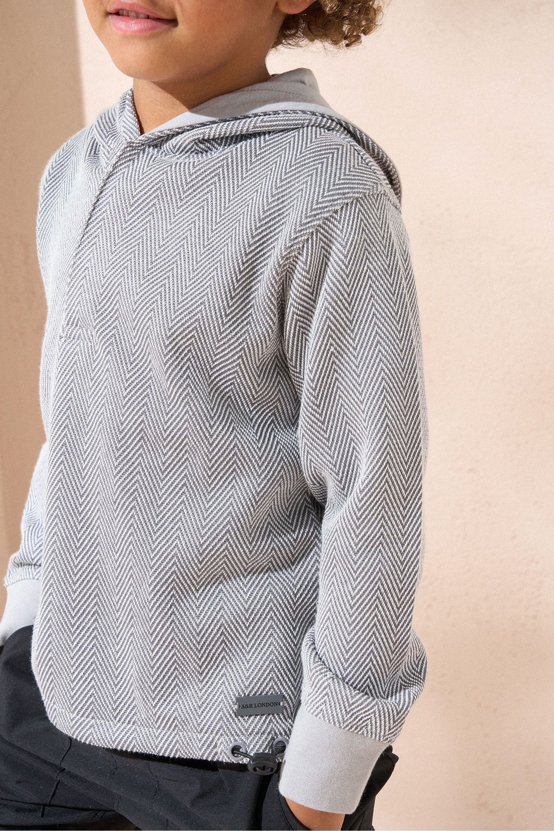 Angel & Rocket Grey Connor Herringbone Smart Hoodie