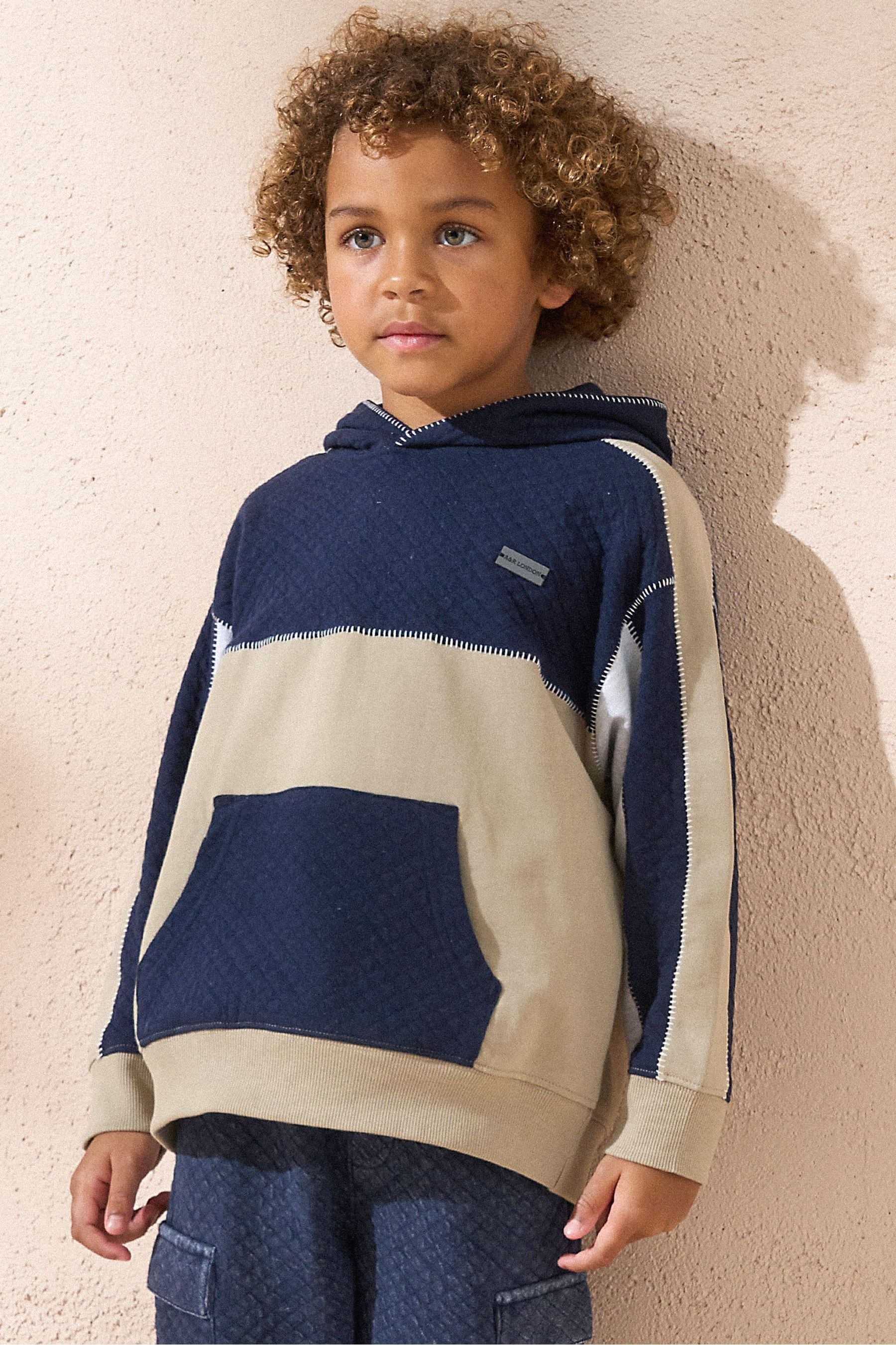 Angel & Rocket Blue Hayden Colourblock Hoodie