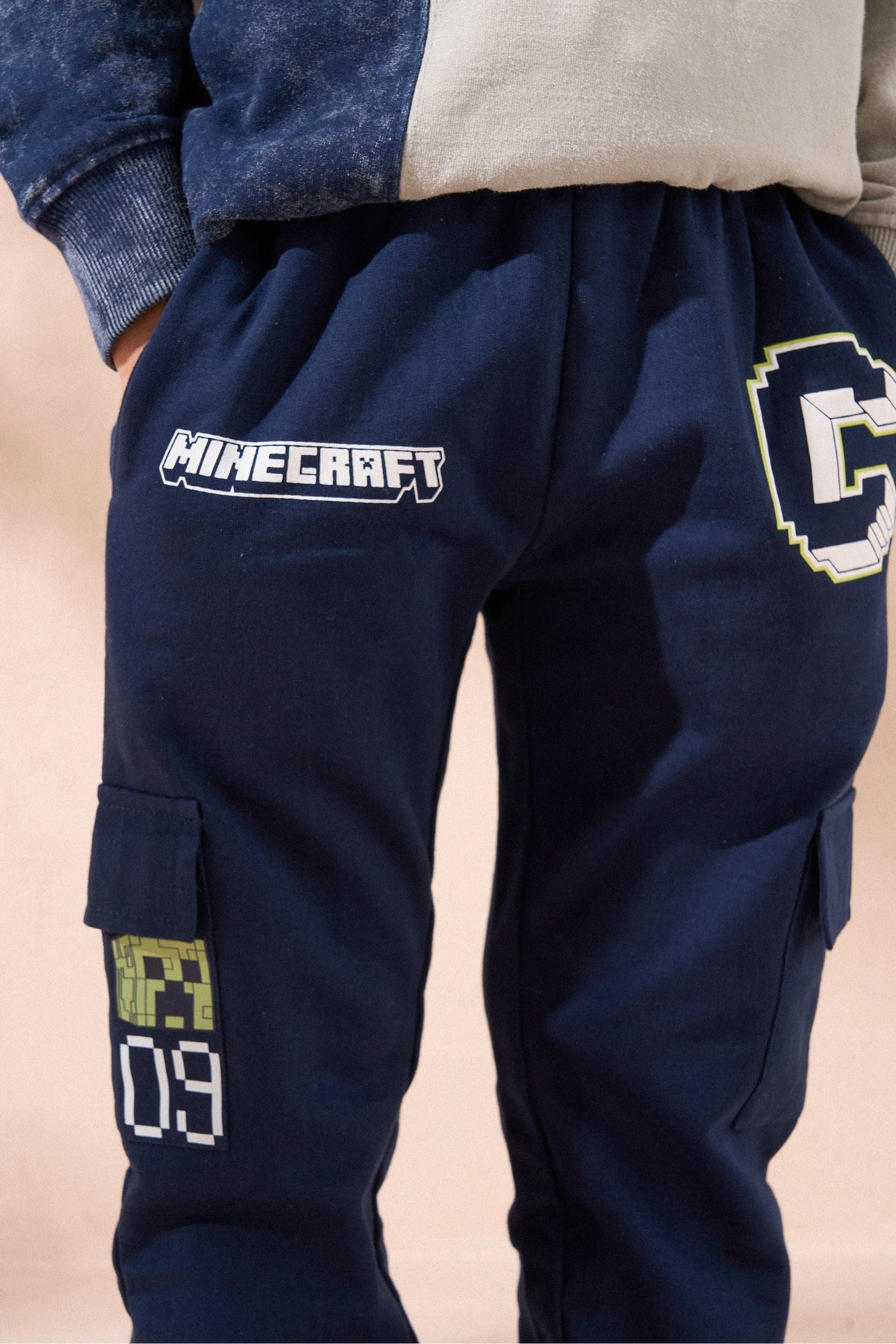 Angel & Rocket Blue Minecraft Woven Pocket Cargo 100% Cotton Joggers