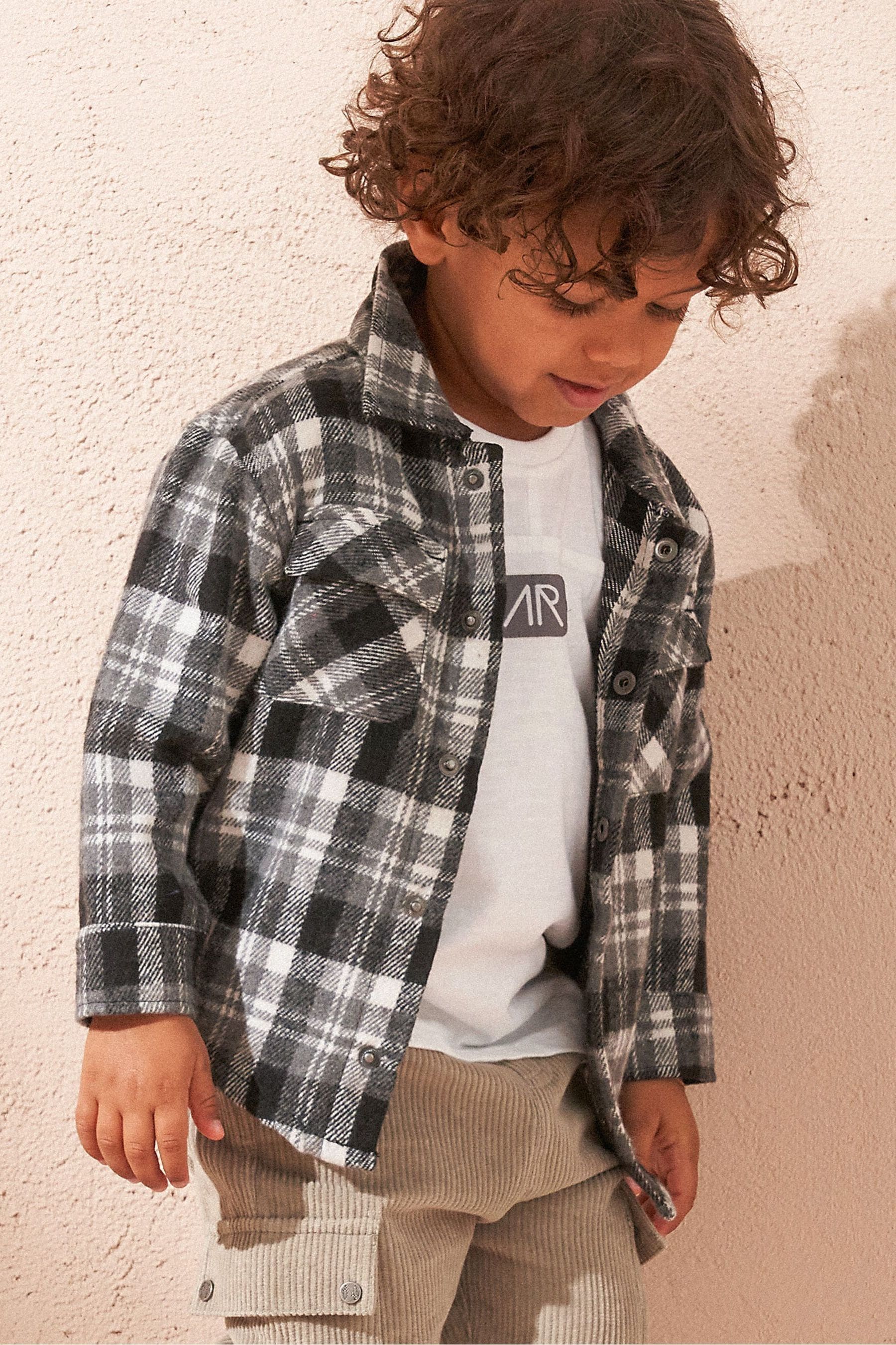 Angel & Rocket Blue Brushed Check Overshirt