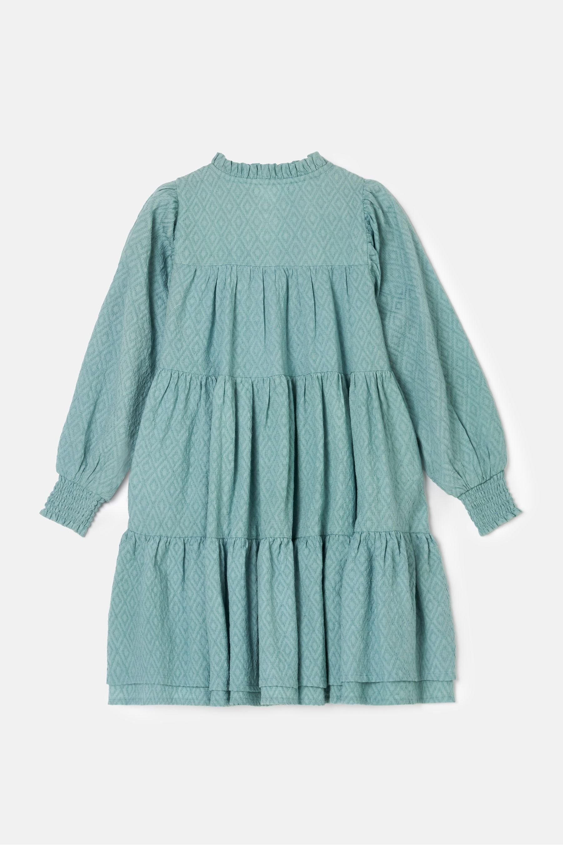 Angel & Rocket Green Ellerie Textured Tiered Dress