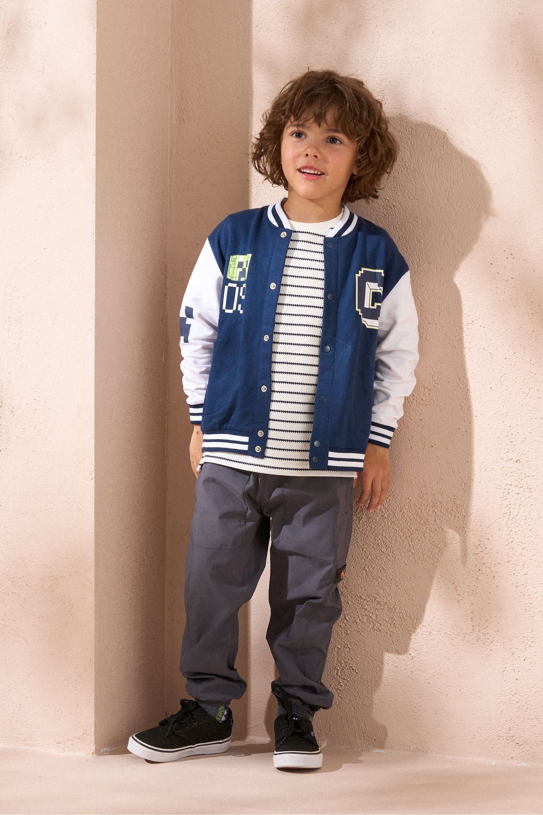 Angel & Rocket Blue Minecraft Preppy Varsity Jacket