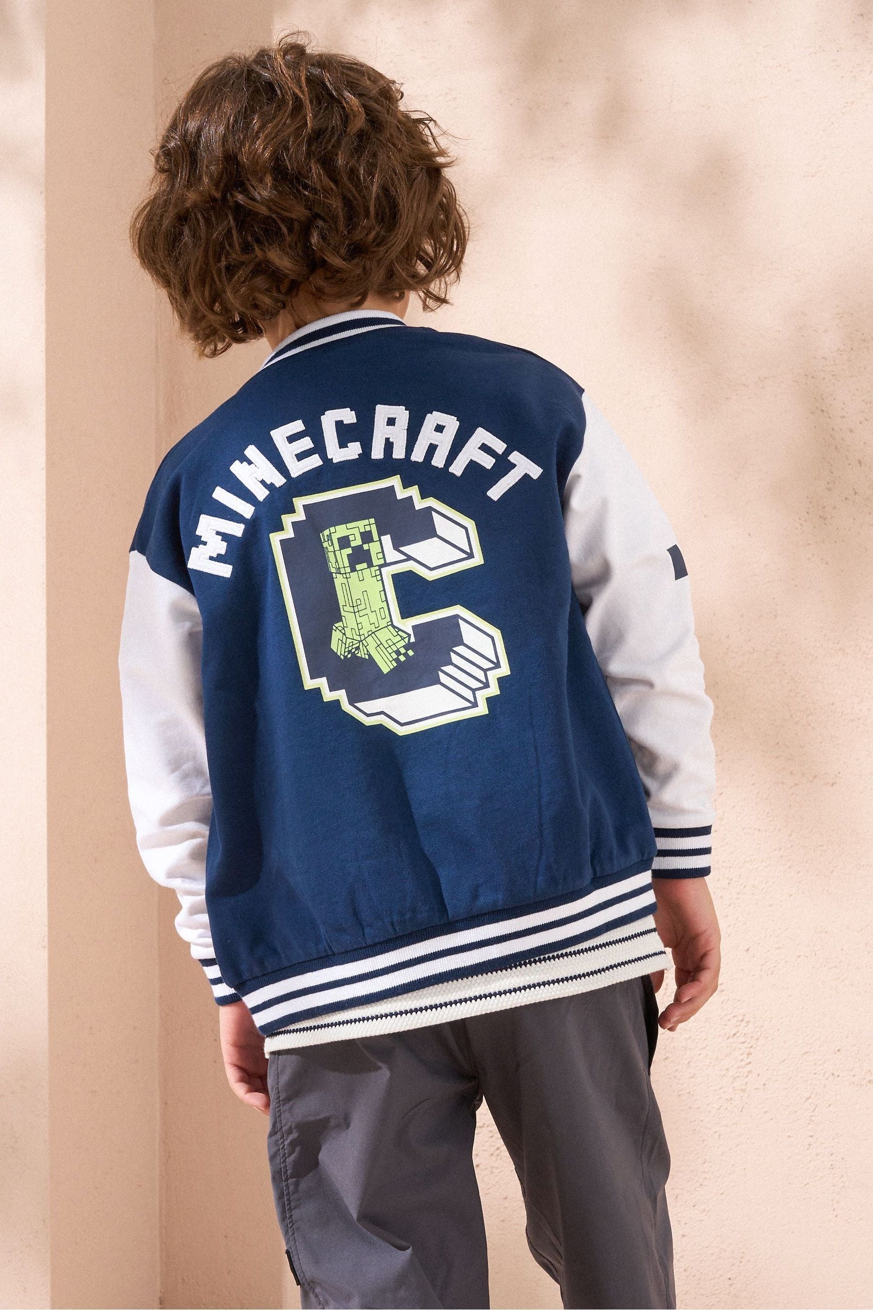 Angel & Rocket Blue Minecraft Preppy Varsity Jacket