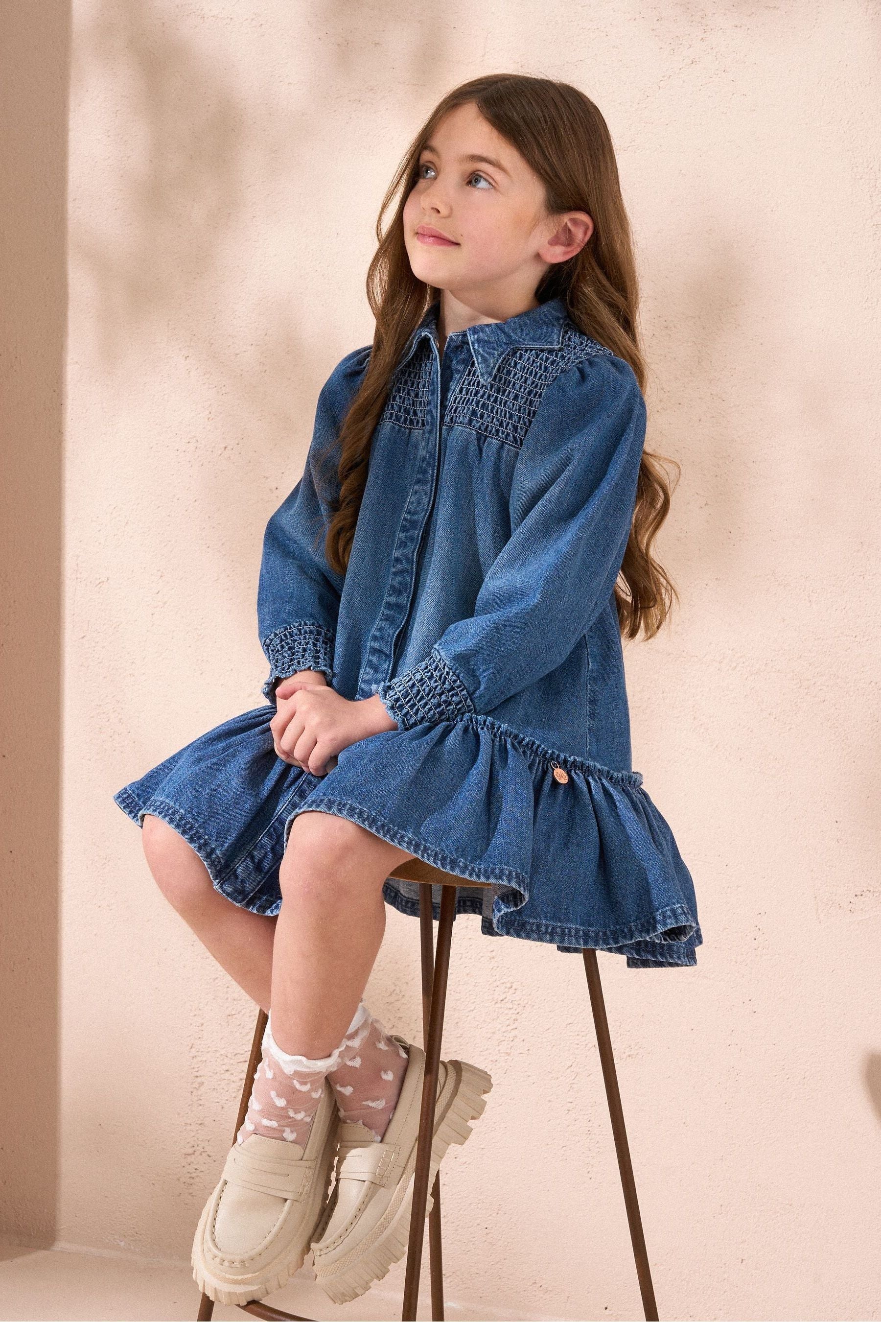 Angel & Rocket Blue Rafferty Denim Star Collar Dress