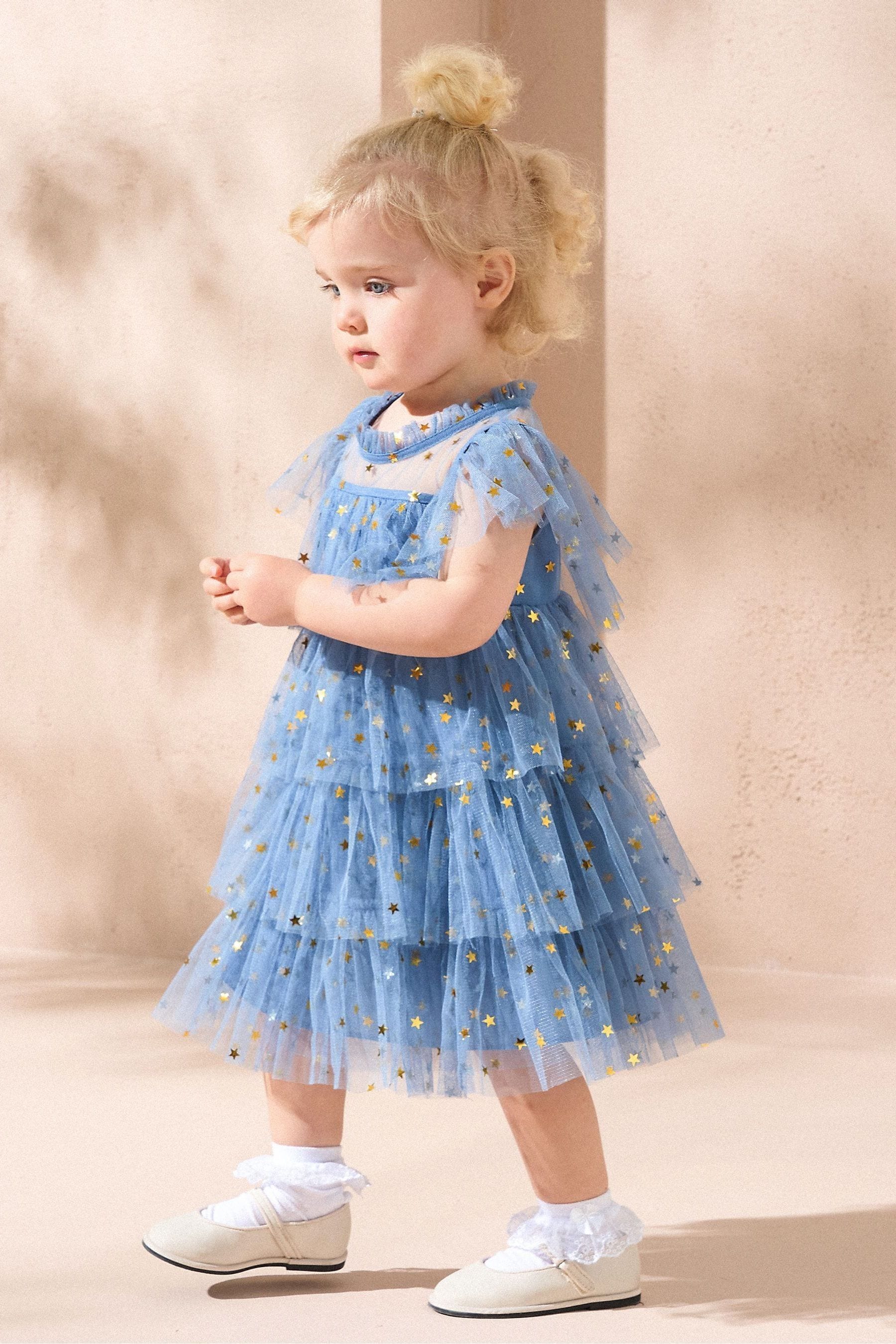 Angel & Rocket Blue Sienna Star Mesh Dress