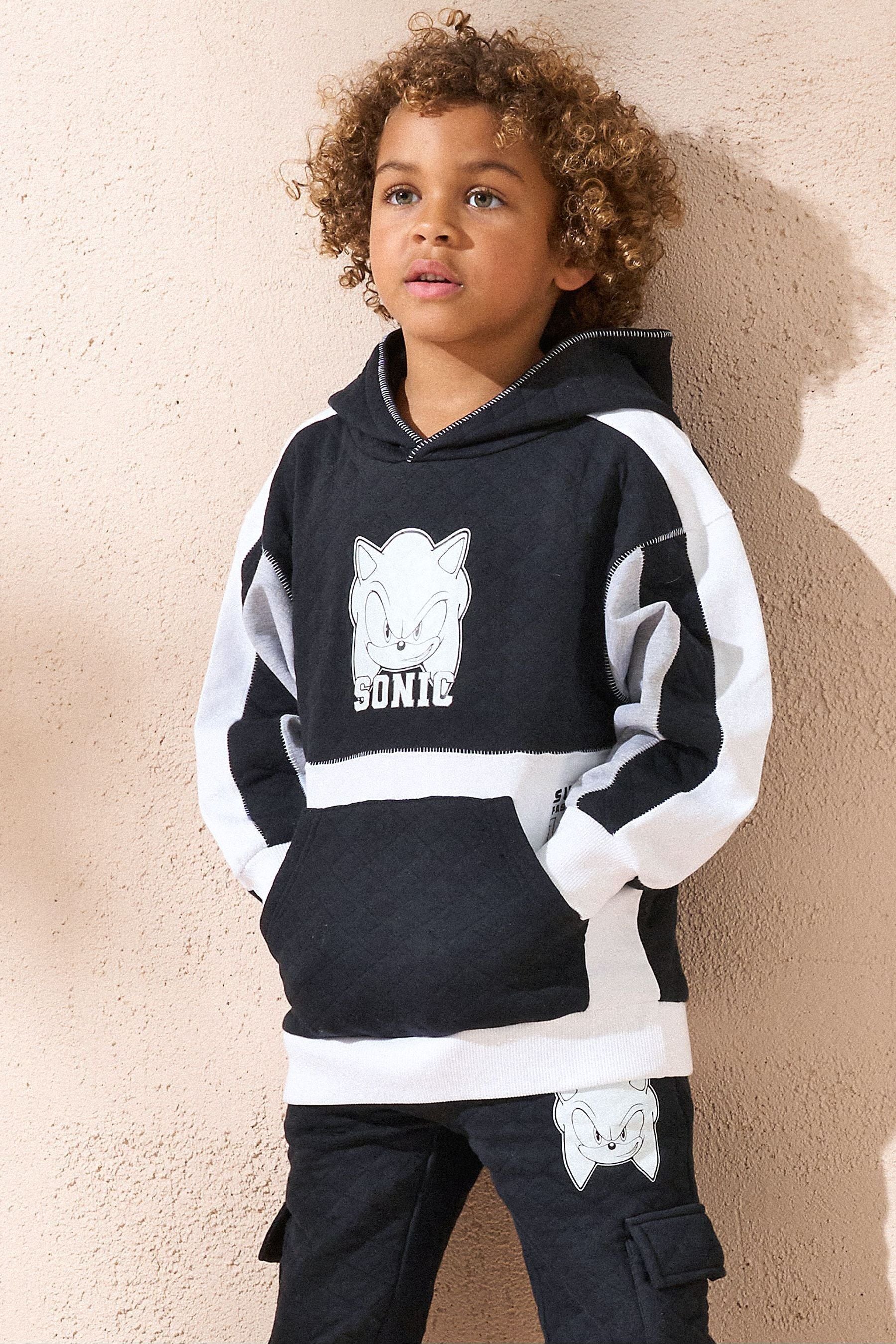 Angel & Rocket Black Sonic Mix Textured Block Hoodie