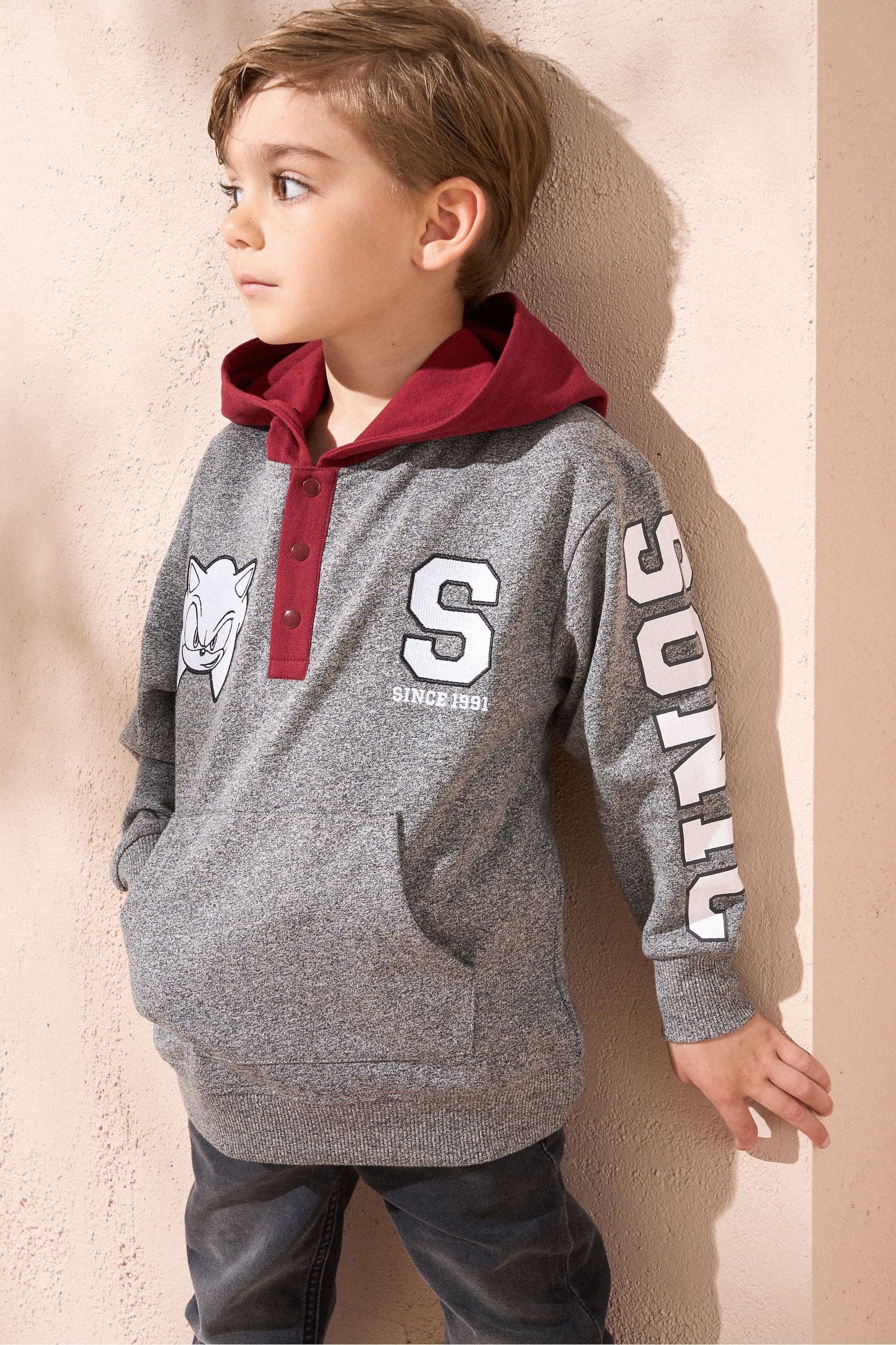 Angel & Rocket Grey Sonic Textured Mix Fabric Hoodie