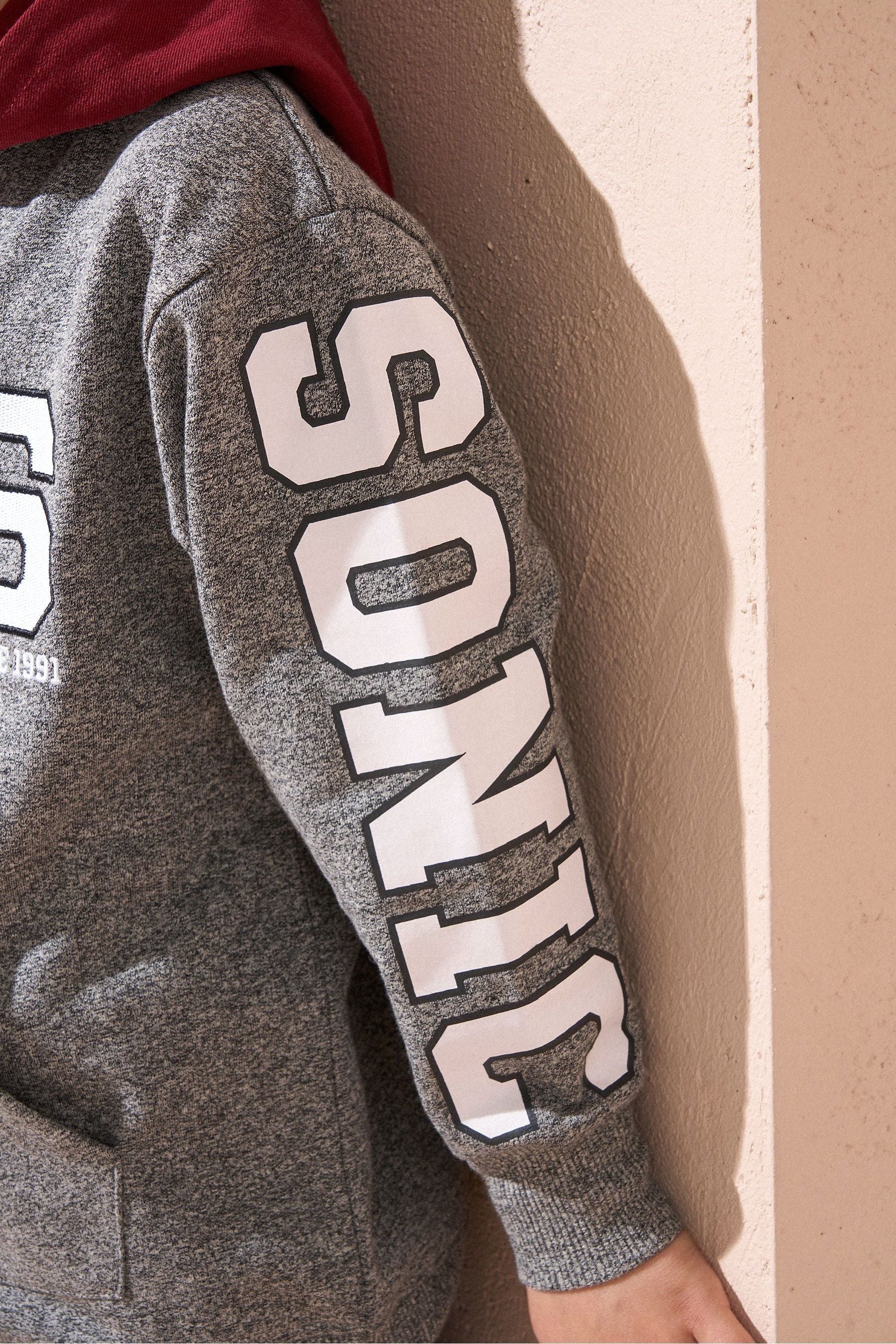 Angel & Rocket Grey Sonic Textured Mix Fabric Hoodie