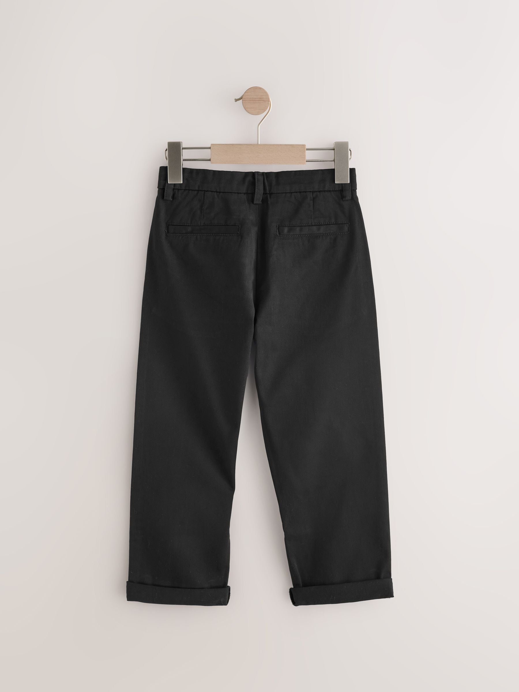 Black Wide Fit Stretch Chino Trousers (3-17yrs)