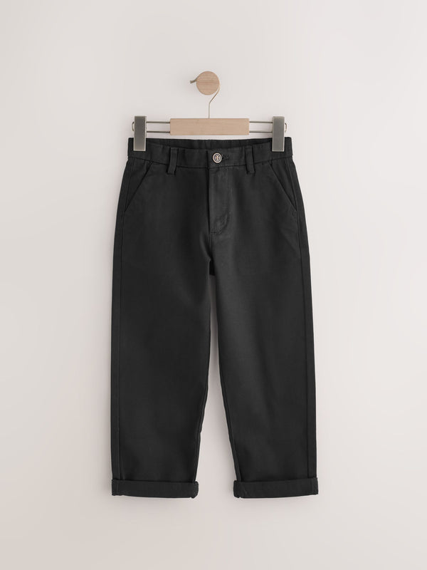 Black Wide Fit Stretch Chino Trousers (3-17yrs)