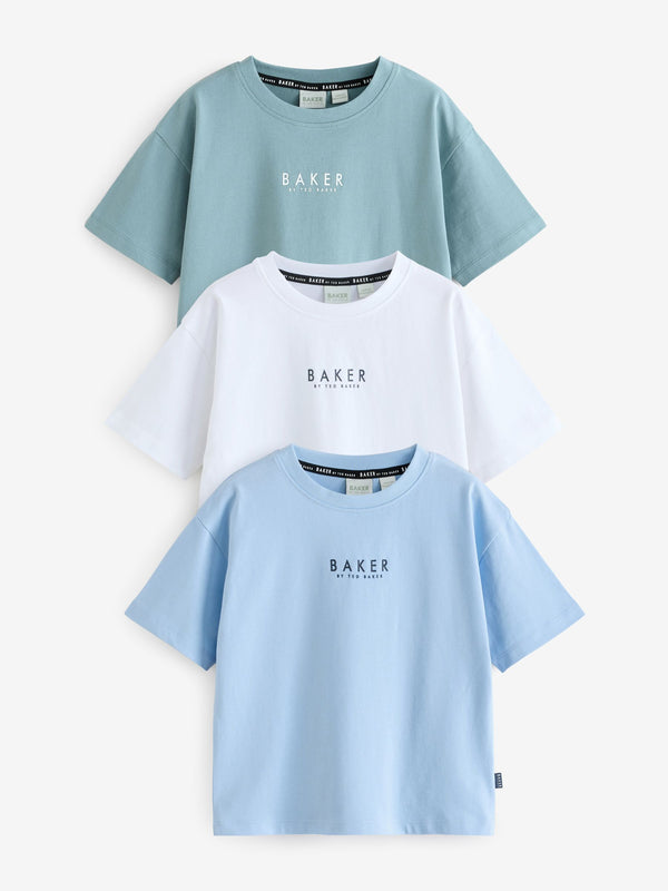 Baker by Ted Baker 100% Cotton T-Shirts 3 Pack