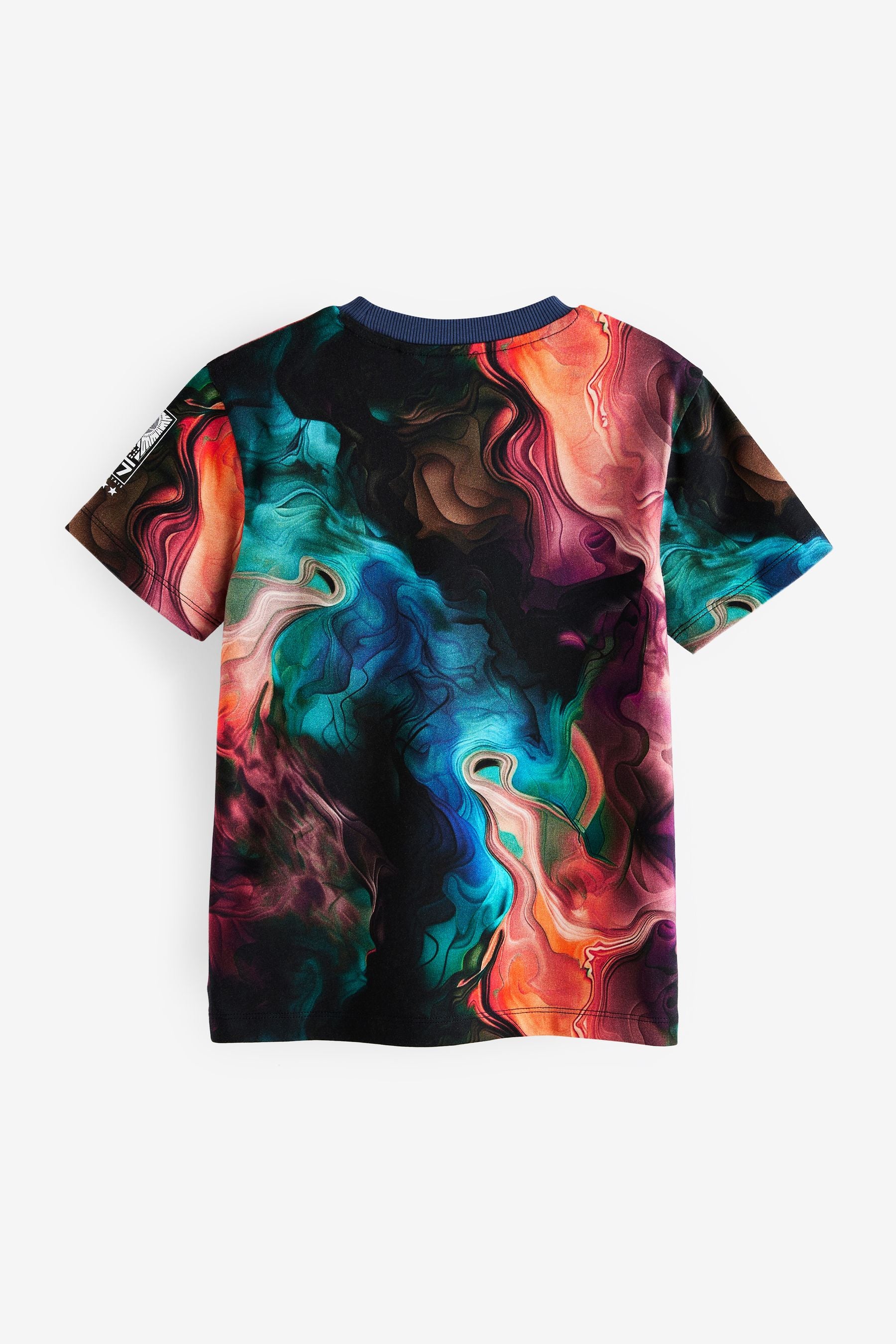 Black/Multi Marble Short Sleeve Graphic T-Shirt (3-16yrs)