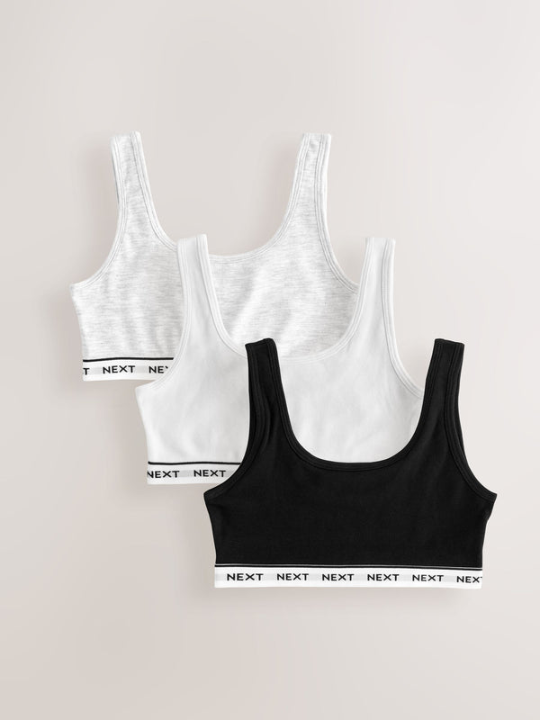 Black/White Crop Tops 3 Pack (5-16yrs)