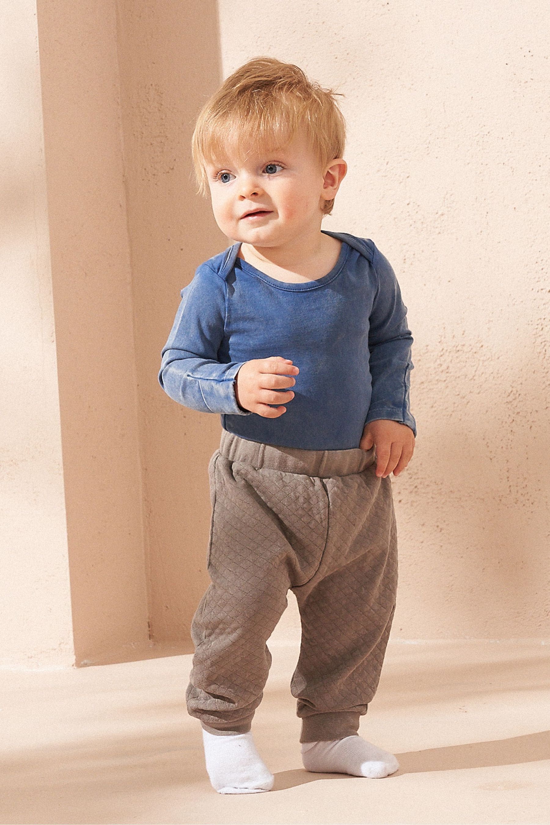 Angel & Rocket Grey Archie Washed Bodysuit And Textured Joggers Set