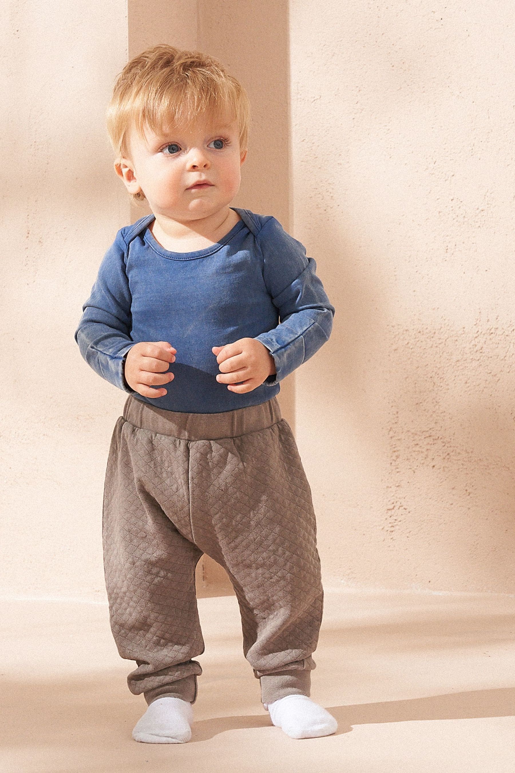 Angel & Rocket Grey Archie Washed Bodysuit And Textured Joggers Set