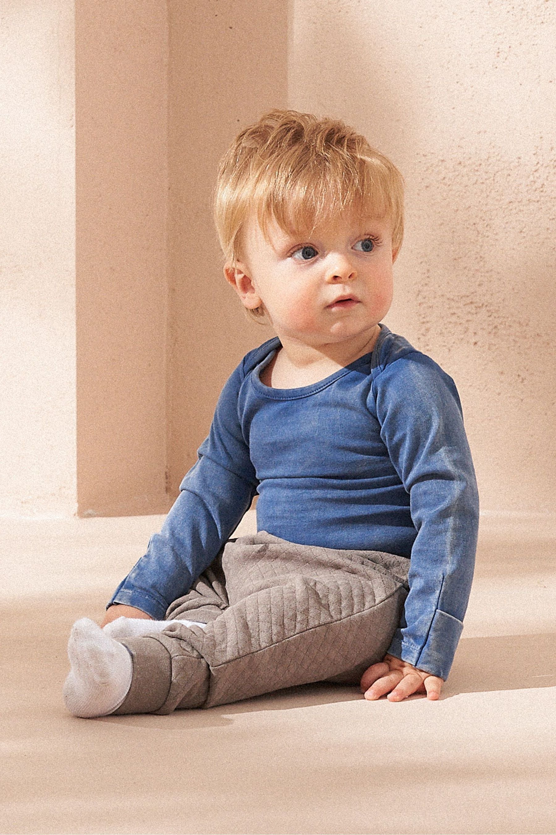 Angel & Rocket Grey Archie Washed Bodysuit And Textured Joggers Set