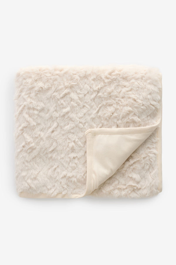 Angel & Rocket Natural Aubrey Faux Fur Blanket