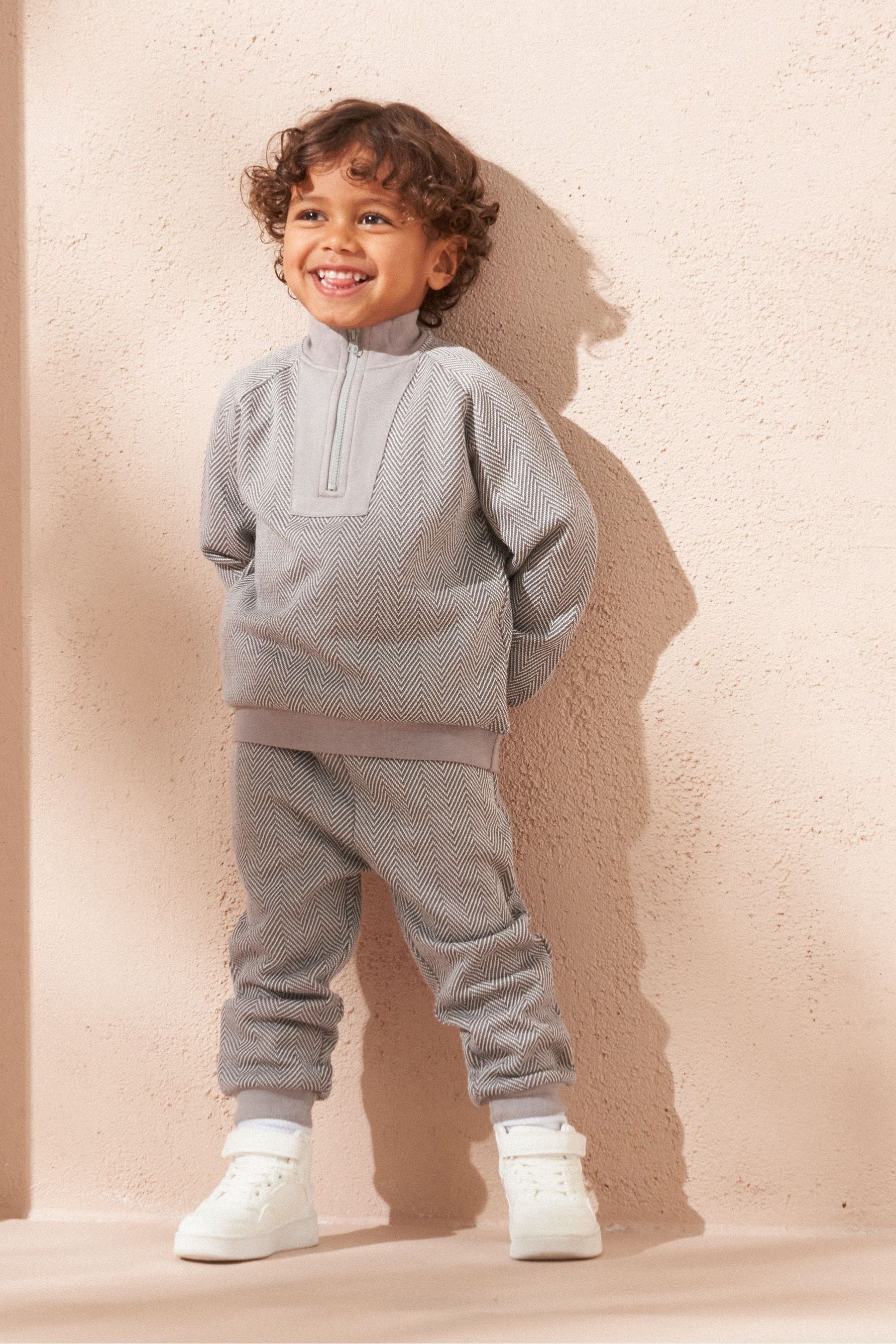 Angel & Rocket Grey Cody Herringbone Tracksuit Set