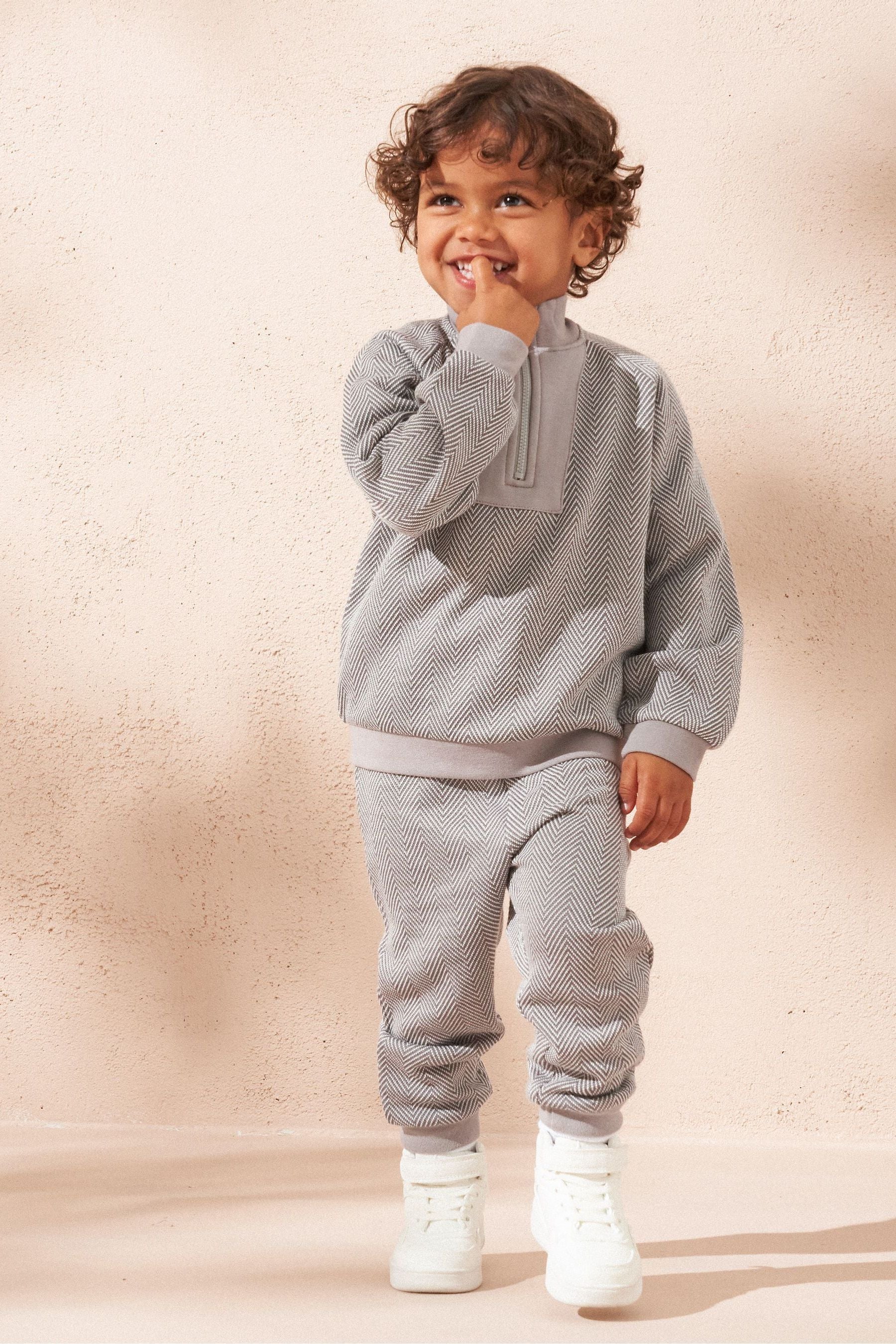 Angel & Rocket Grey Cody Herringbone Tracksuit Set