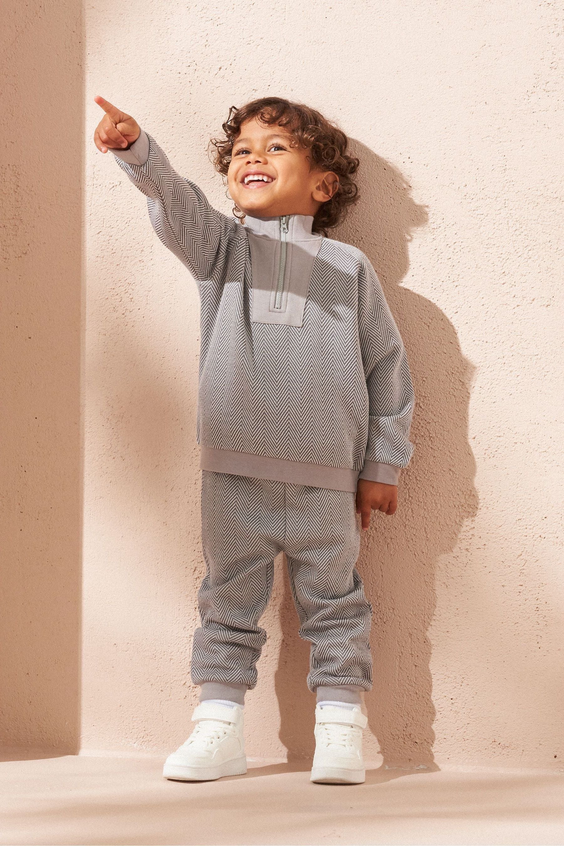 Angel & Rocket Grey Cody Herringbone Tracksuit Set