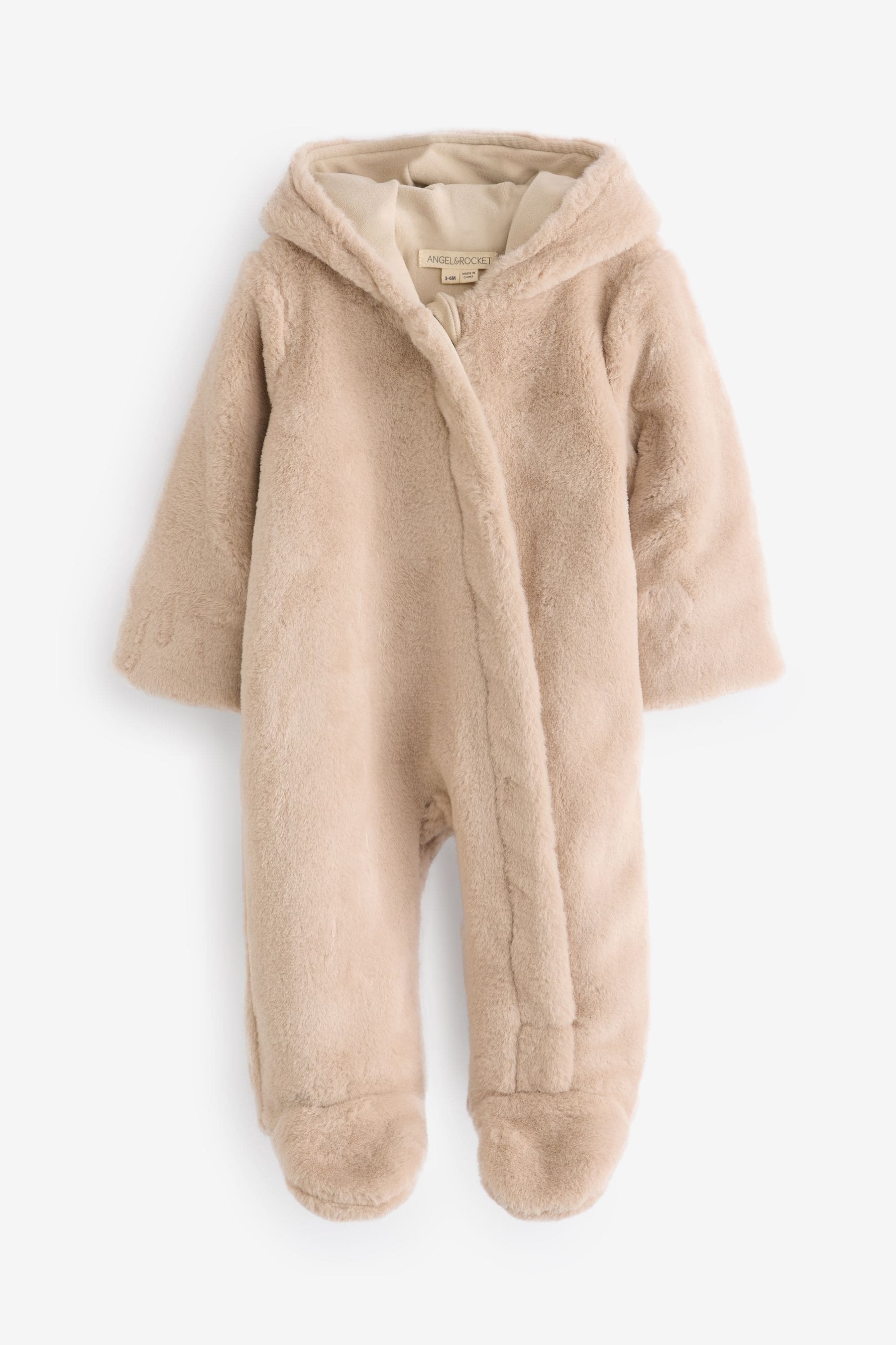 Angel & Rocket Natural Quinn Faux Fur Pramsuit