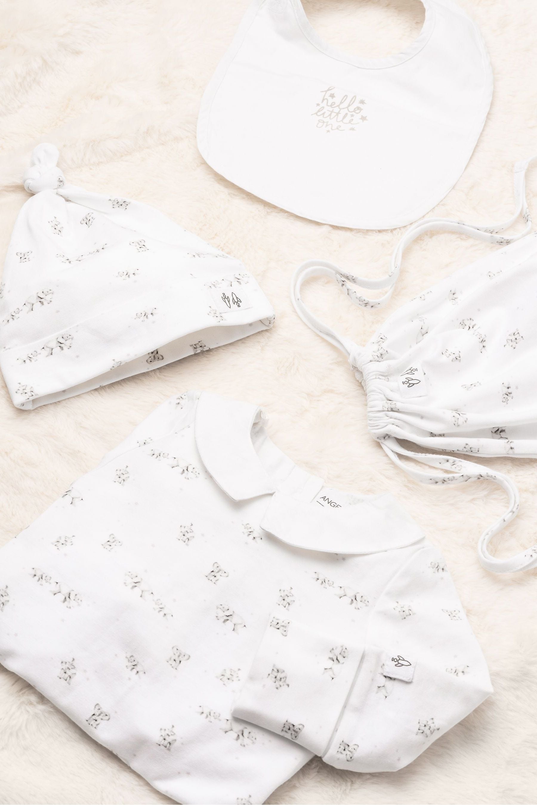 Angel & Rocket White Bodie Babygrow Set