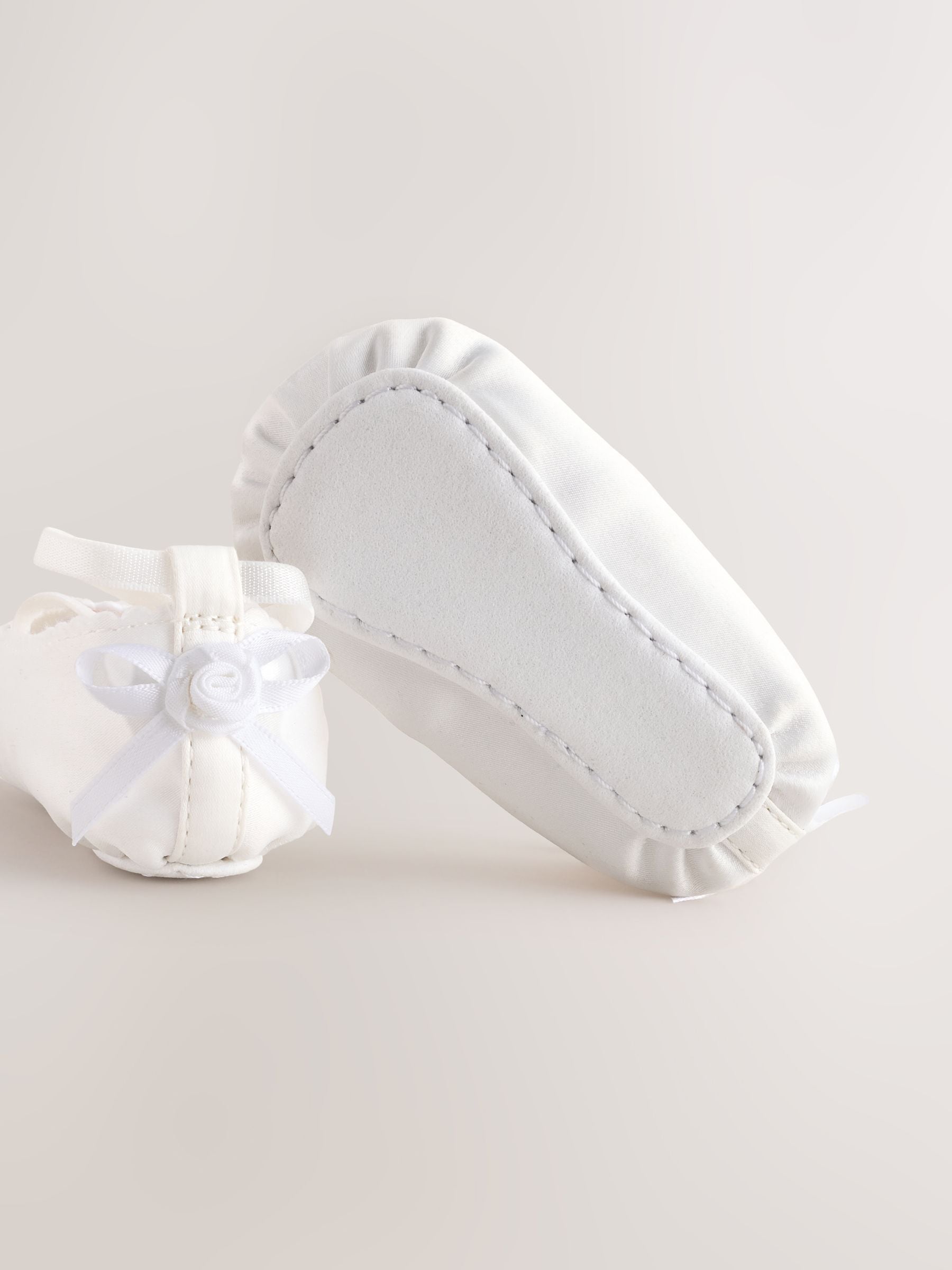 White Baby Satin Ballet Shoes (0-24mths)