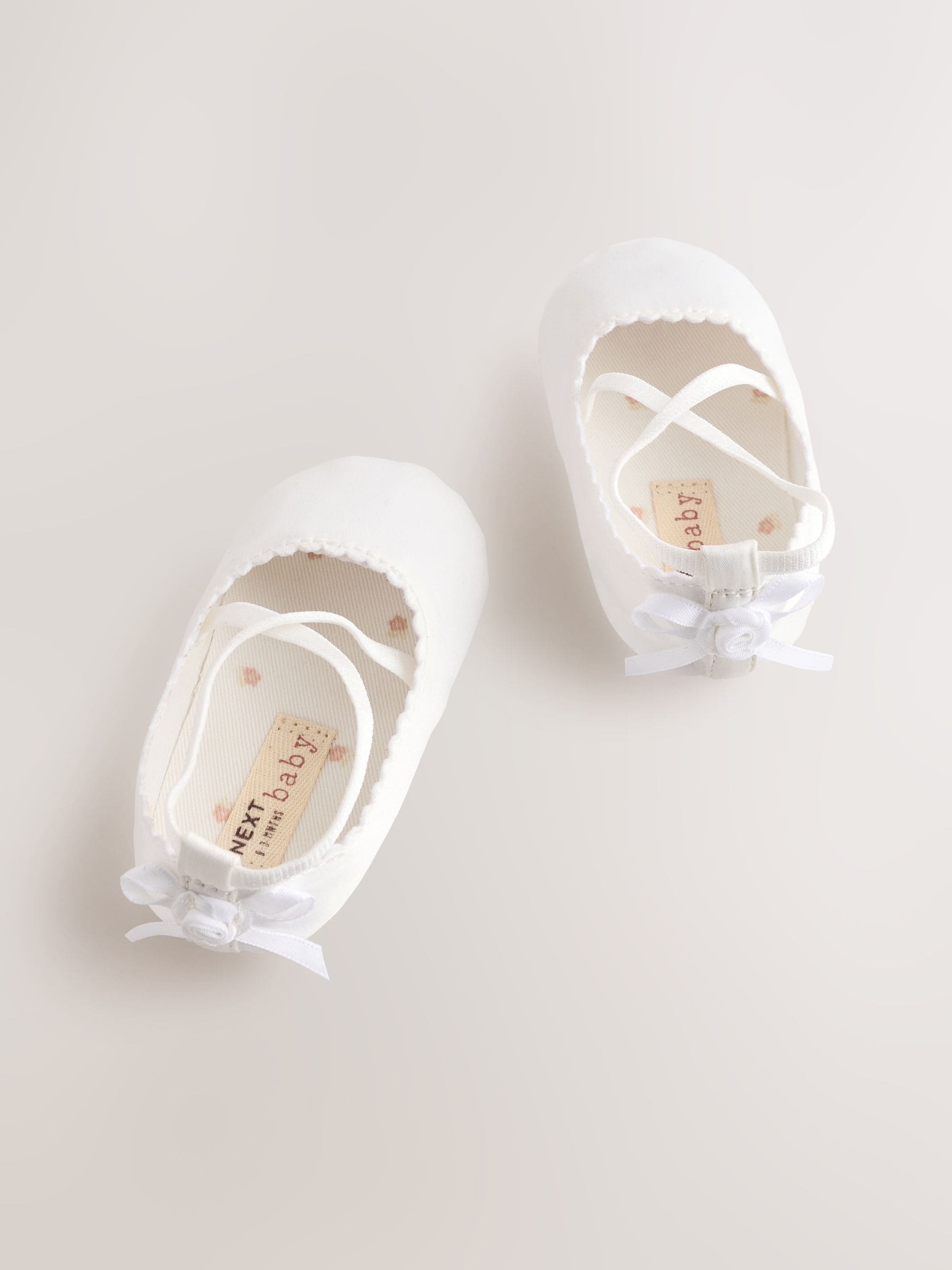 White Baby Satin Ballet Shoes (0-24mths)